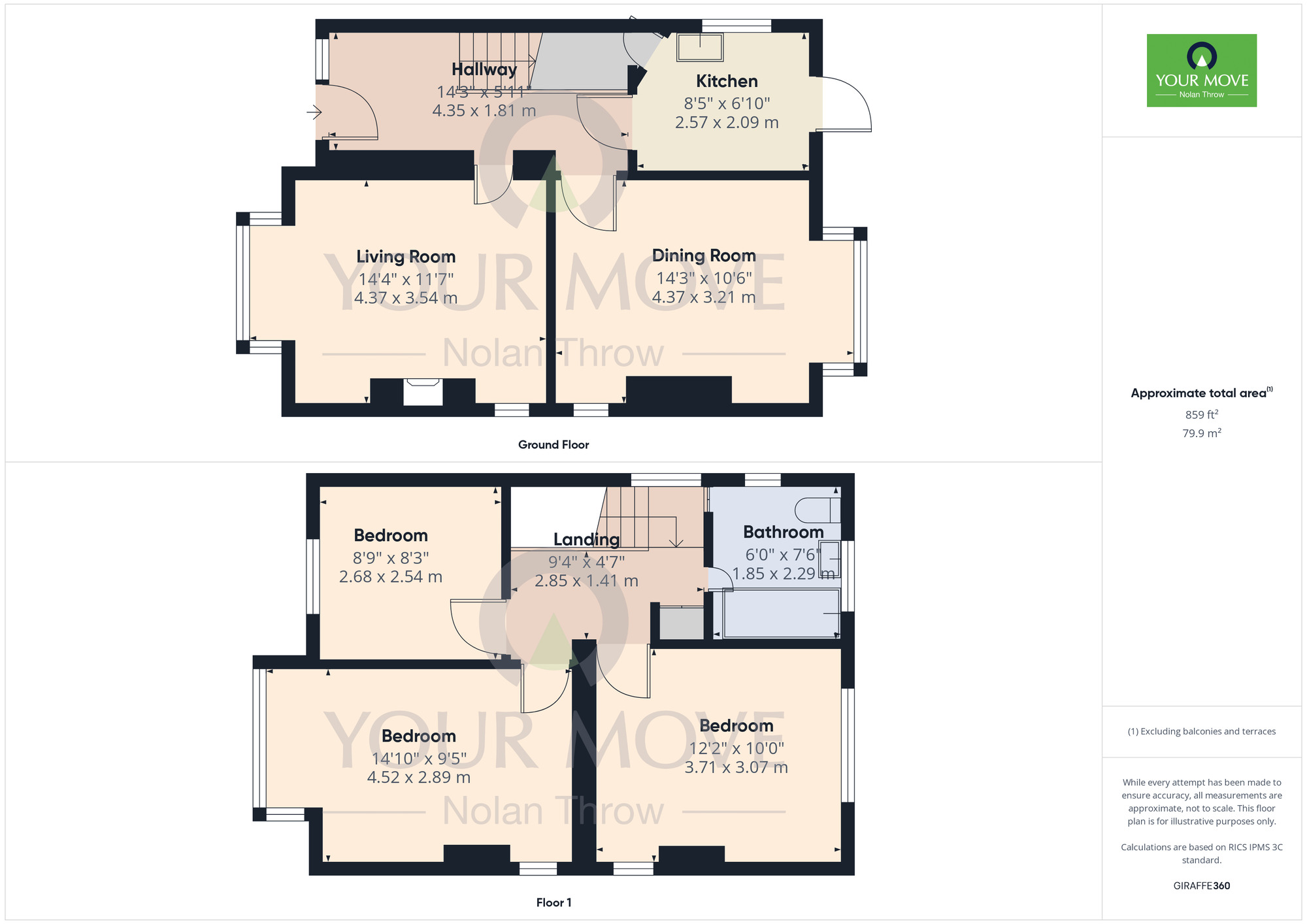 Floorplan of 3 bedroom Detached House for sale, Windsor Crescent, Northampton, Northamptonshire, NN5