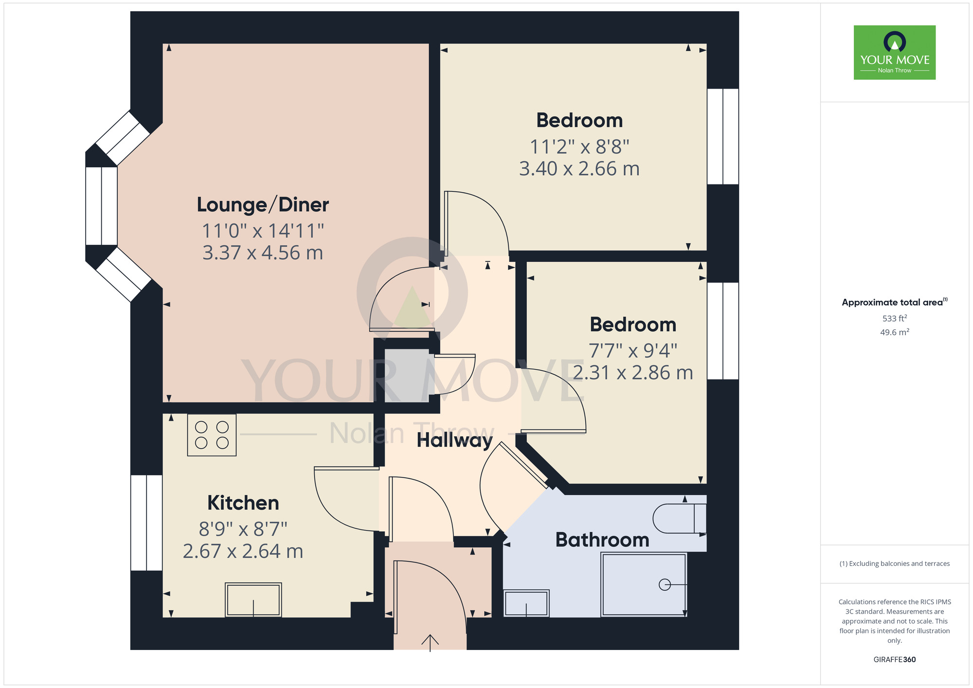 Floorplan of 2 bedroom  Flat to rent, Beckets View, Northampton, NN1