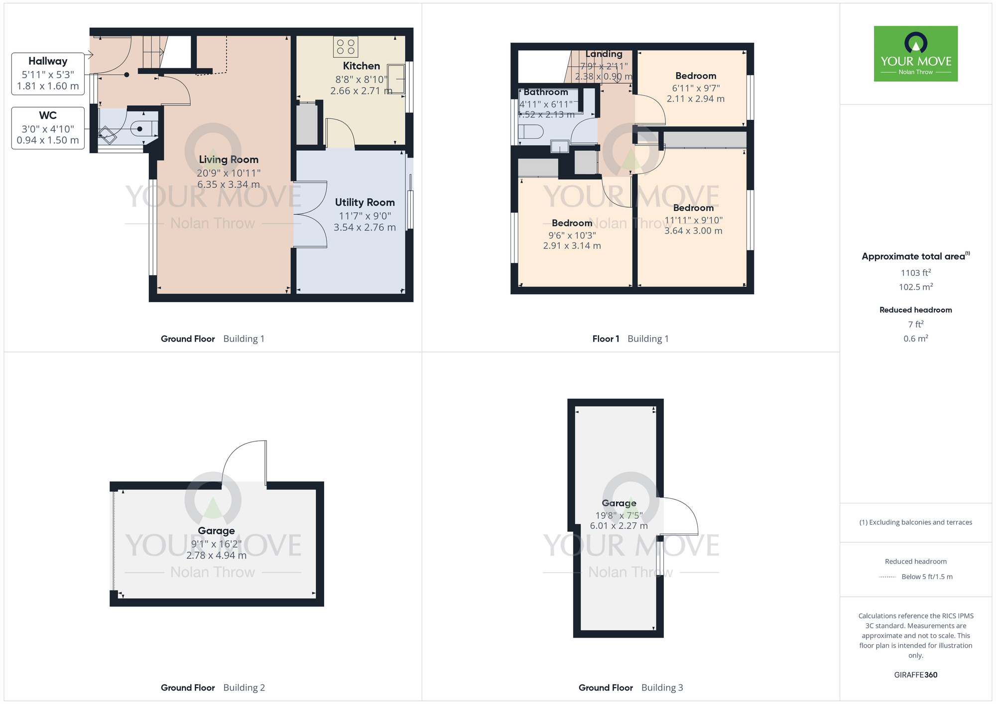 Floorplan of 3 bedroom End Terrace House for sale, Grange Road, Eastfield, Northampton, NN3