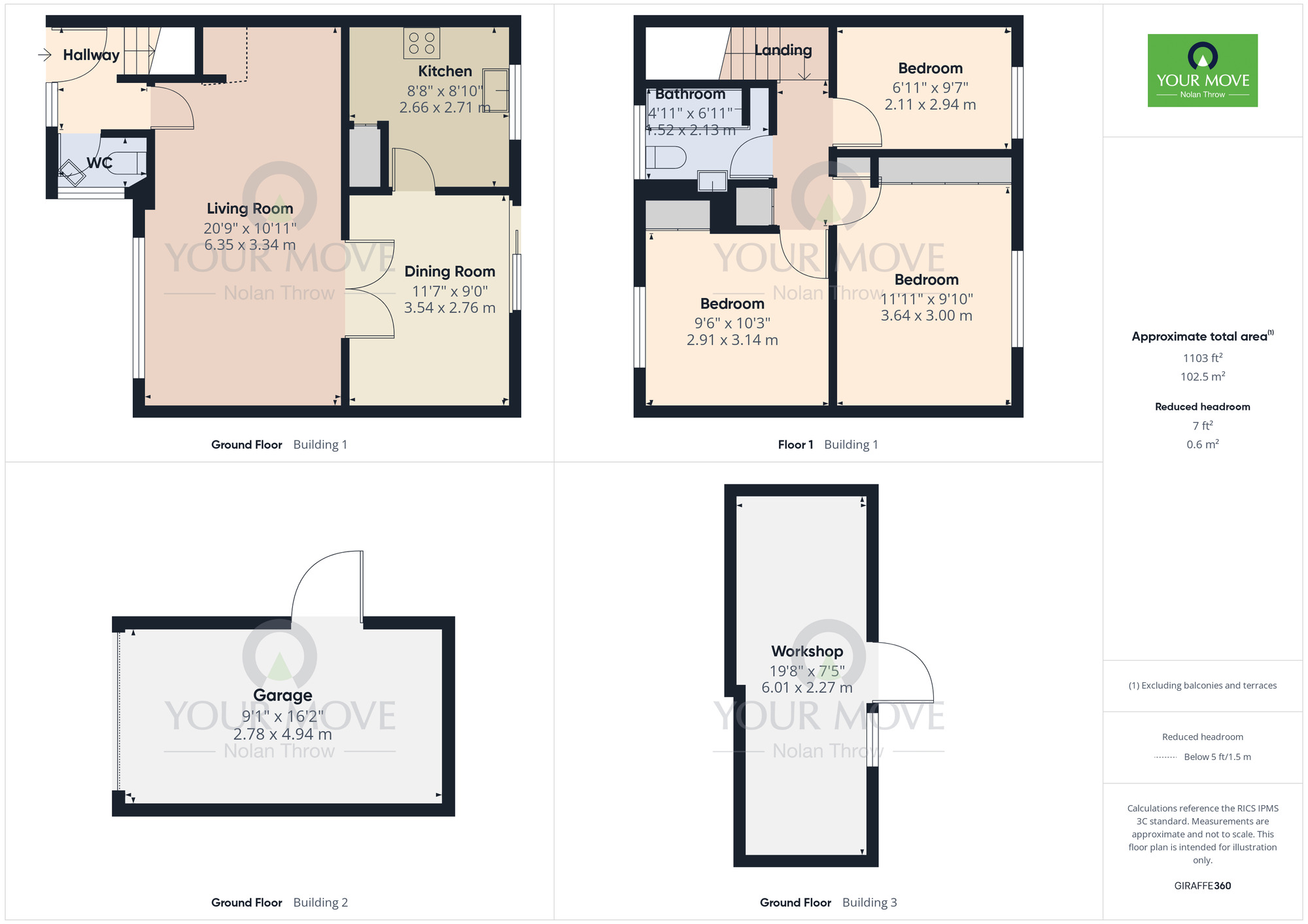 Floorplan of 3 bedroom End Terrace House for sale, Grange Road, Eastfield, Northampton, NN3