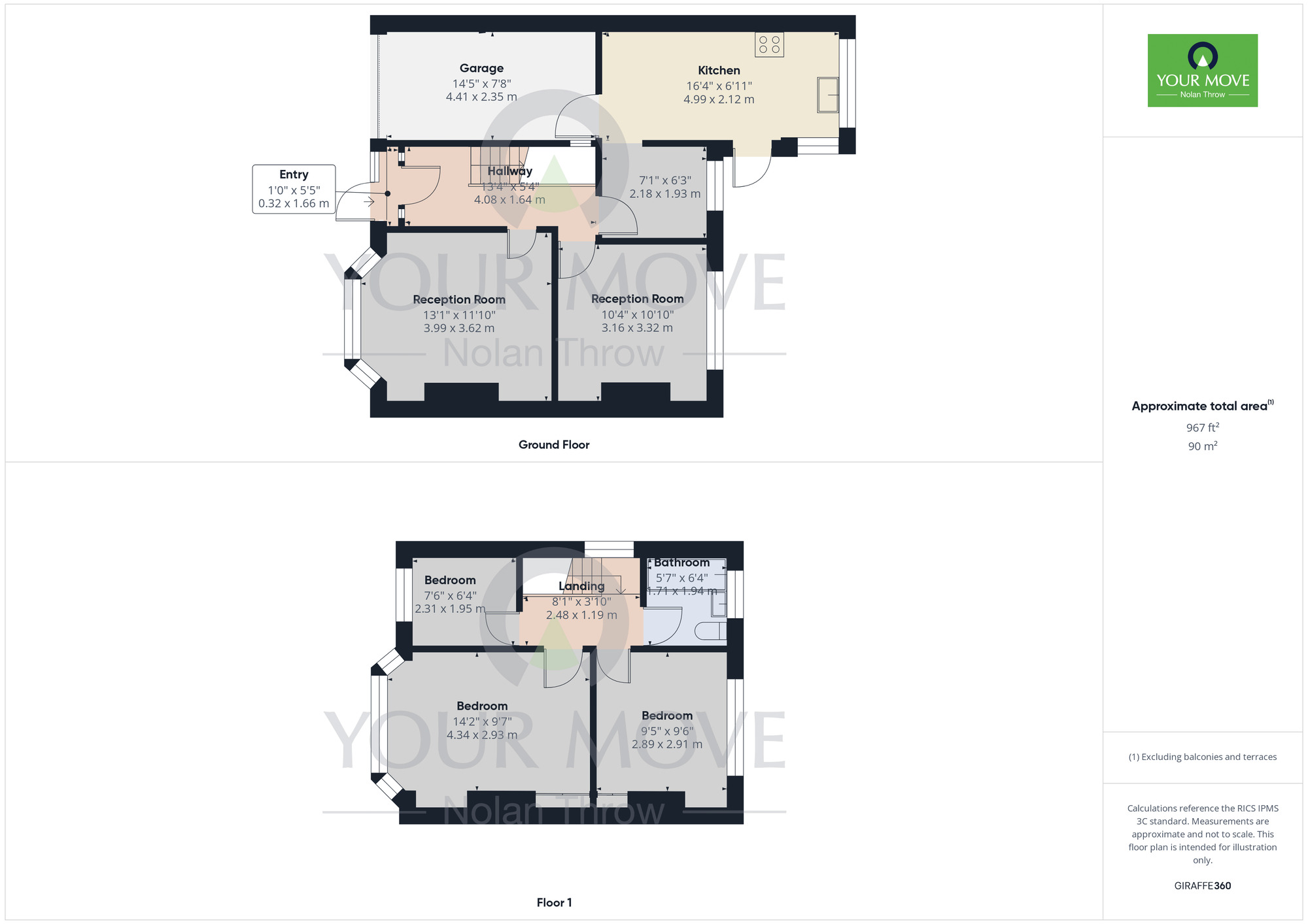 Floorplan of 3 bedroom Semi Detached House to rent, Bushland Road, Northampton, Northamptonshire, NN3