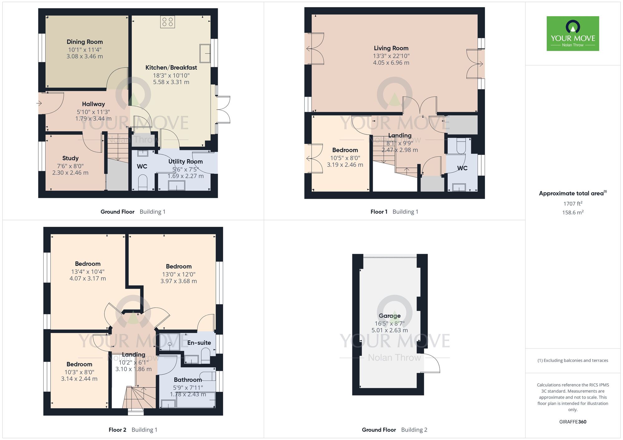 Floorplan of 4 bedroom Detached House for sale, Wildacre Drive, Northampton, NN3
