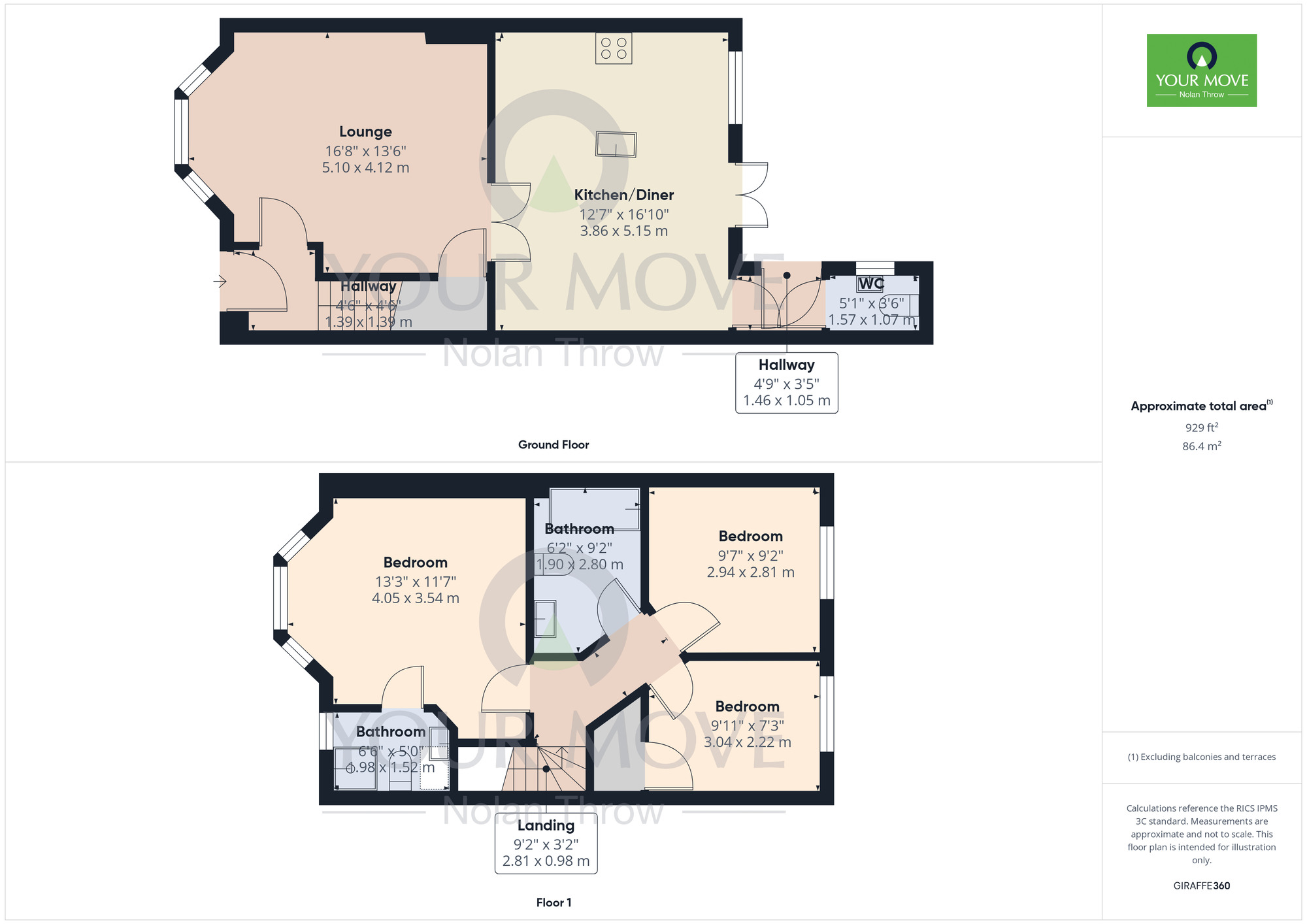 Floorplan of 3 bedroom Mid Terrace House for sale, Northampton Road, Brixworth, Northampton, NN6
