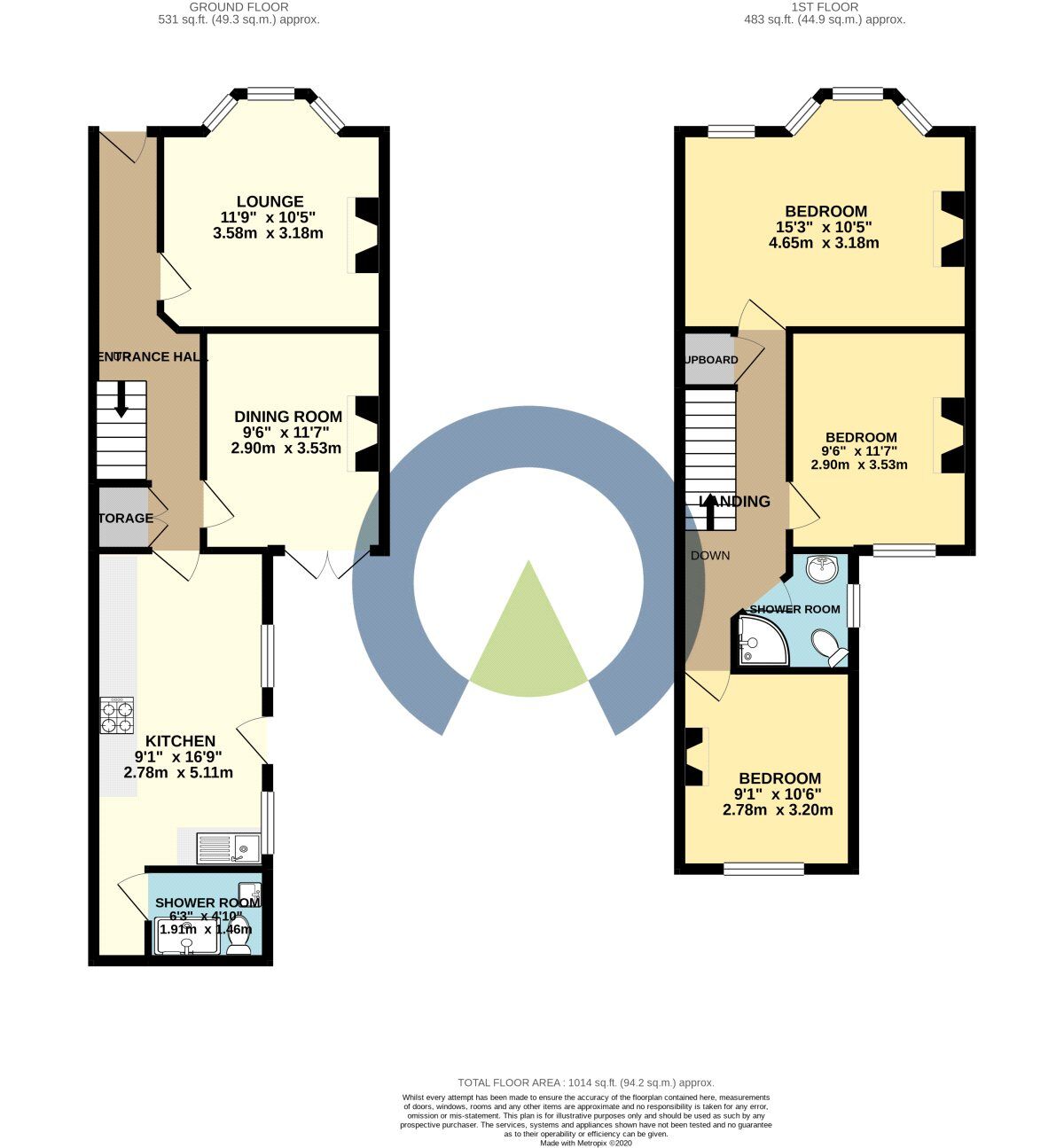 Floorplan of 3 bedroom Mid Terrace House for sale, Southampton Road, Northampton, Northamptonshire, NN4