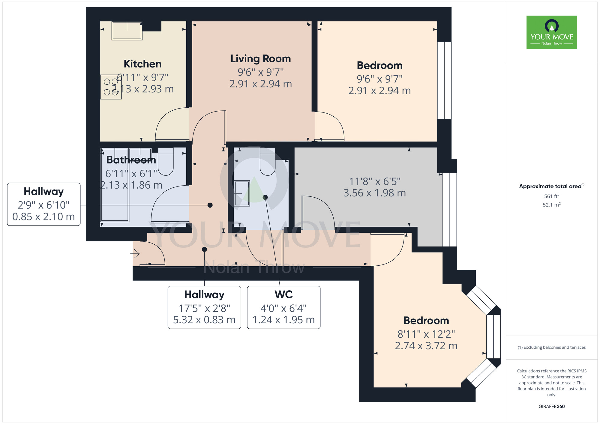 Floorplan of 2 bedroom  Flat to rent, Henry Bird Way, Northampton, Northamptonshire, NN4