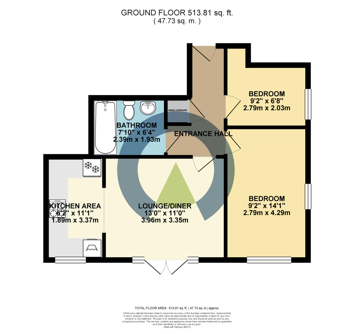 Floorplan of 2 bedroom  Flat for sale, Old Towcester Road, Northampton, Northamptonshire, NN4