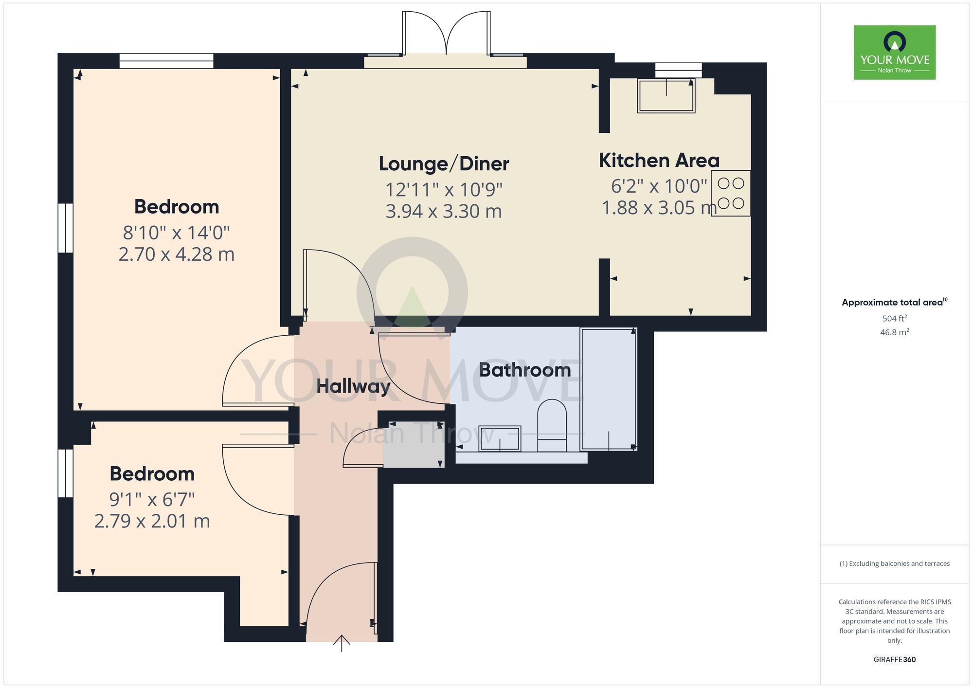 Floorplan of 2 bedroom  Flat for sale, Old Towcester Road, Northampton, NN4