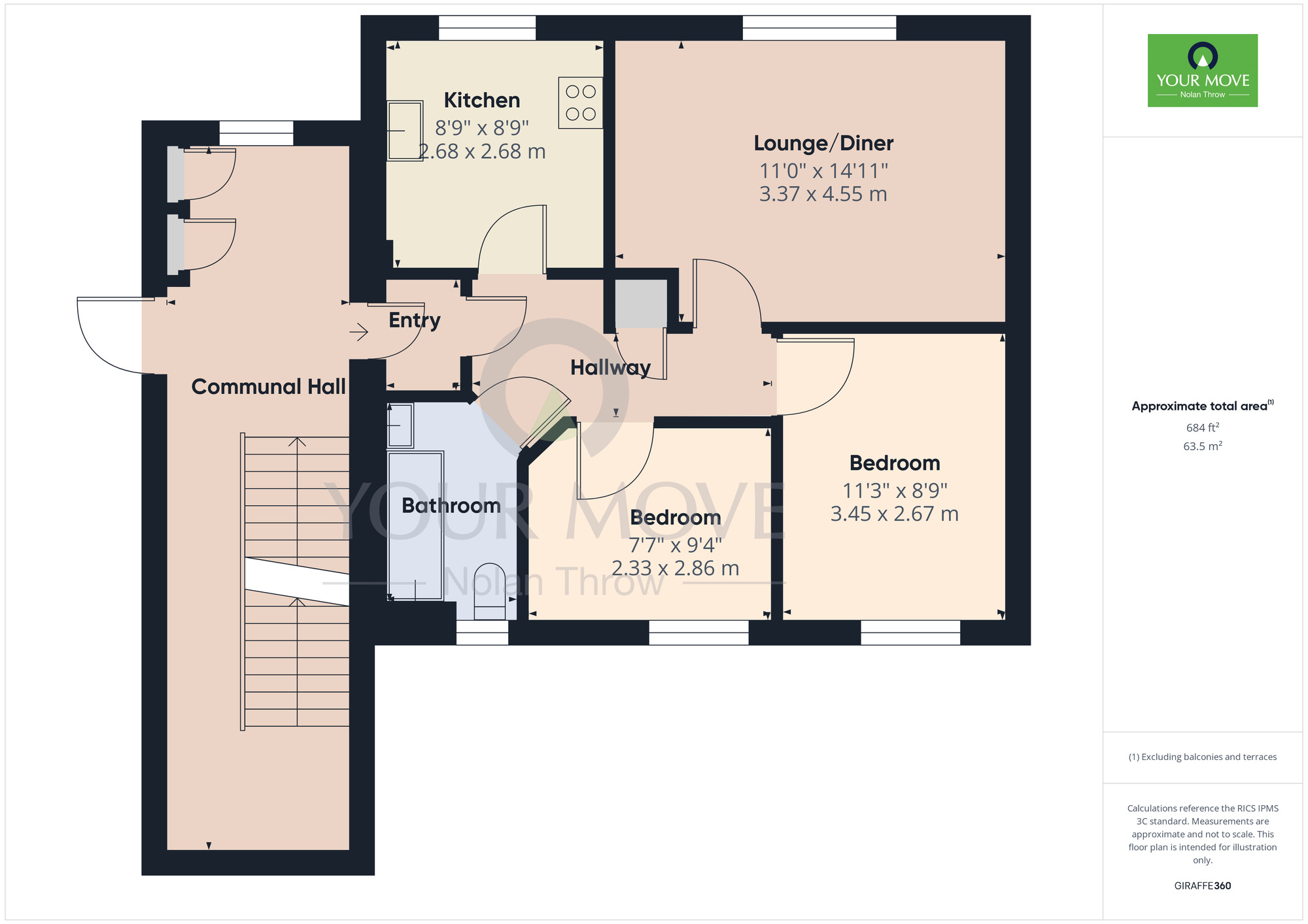 Floorplan of 2 bedroom  Flat for sale, Lakeview Court, Wildacre Drive, Northampton, NN3