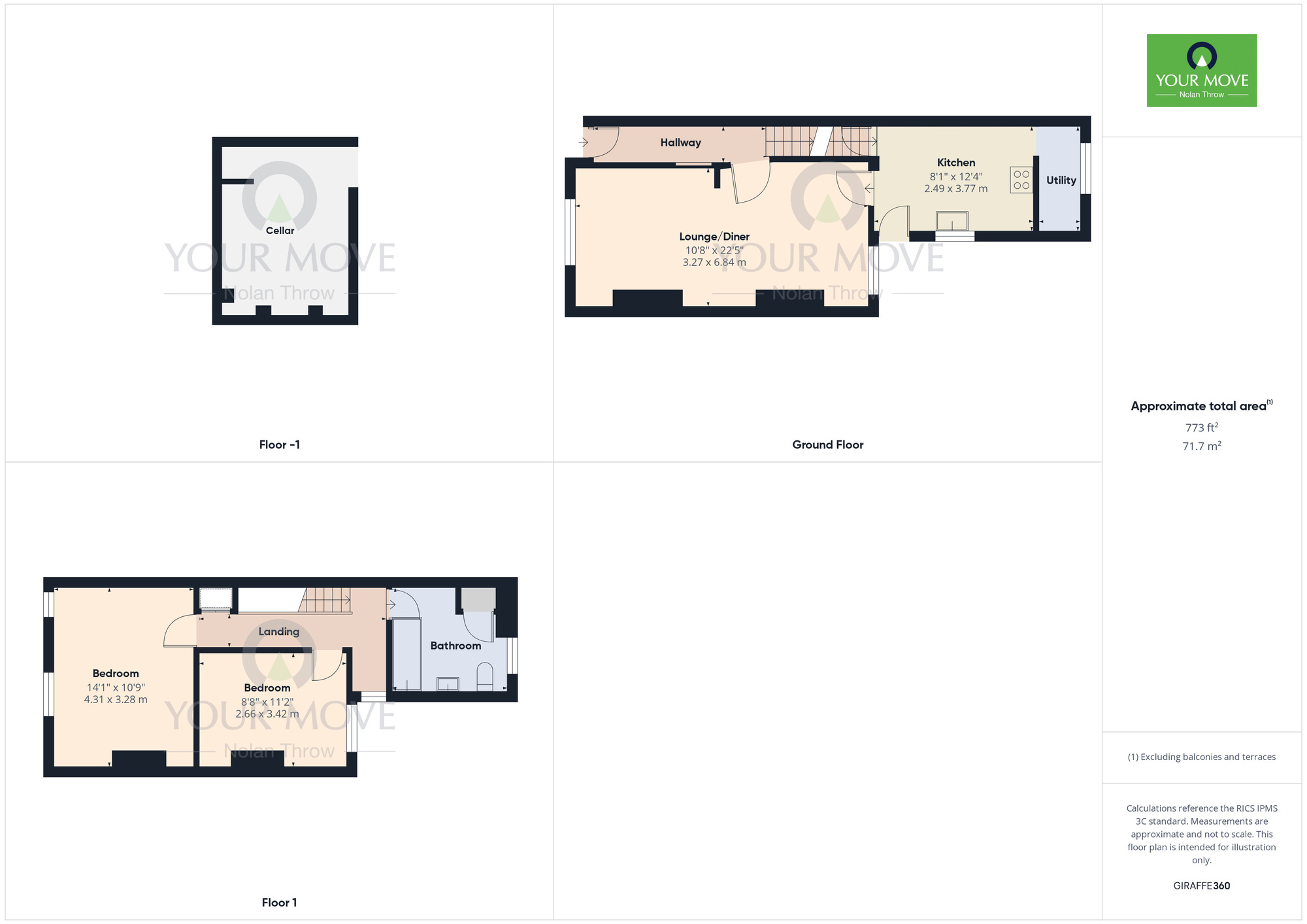 Floorplan of 2 bedroom Mid Terrace House to rent, Cambridge Street, Semilong, Northampton, NN2