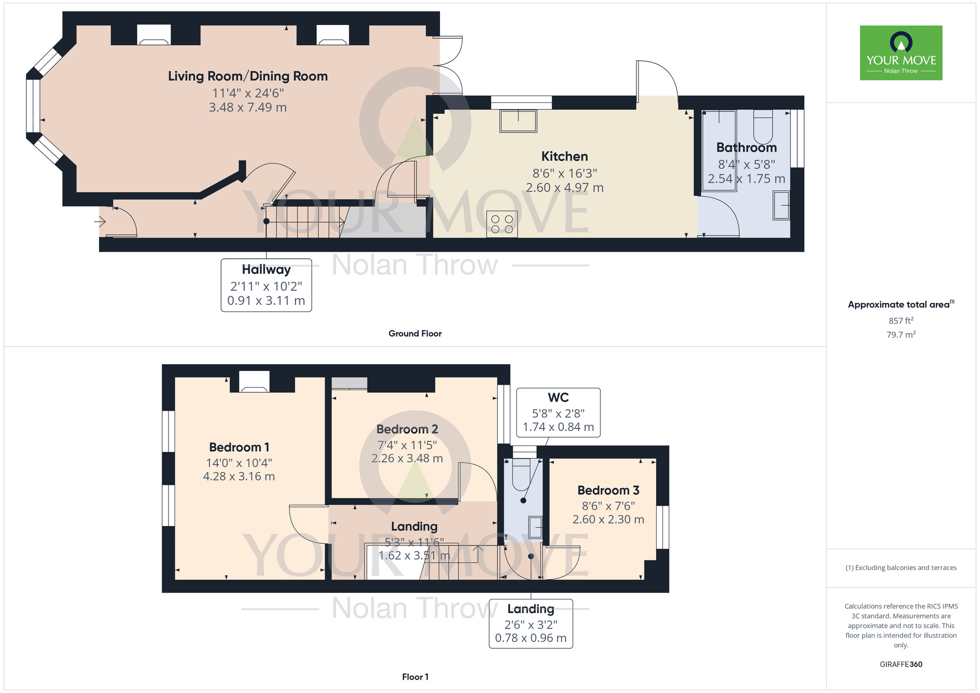 Floorplan of 3 bedroom Mid Terrace House for sale, Dundee Street, St James, Northamptonshire, NN5