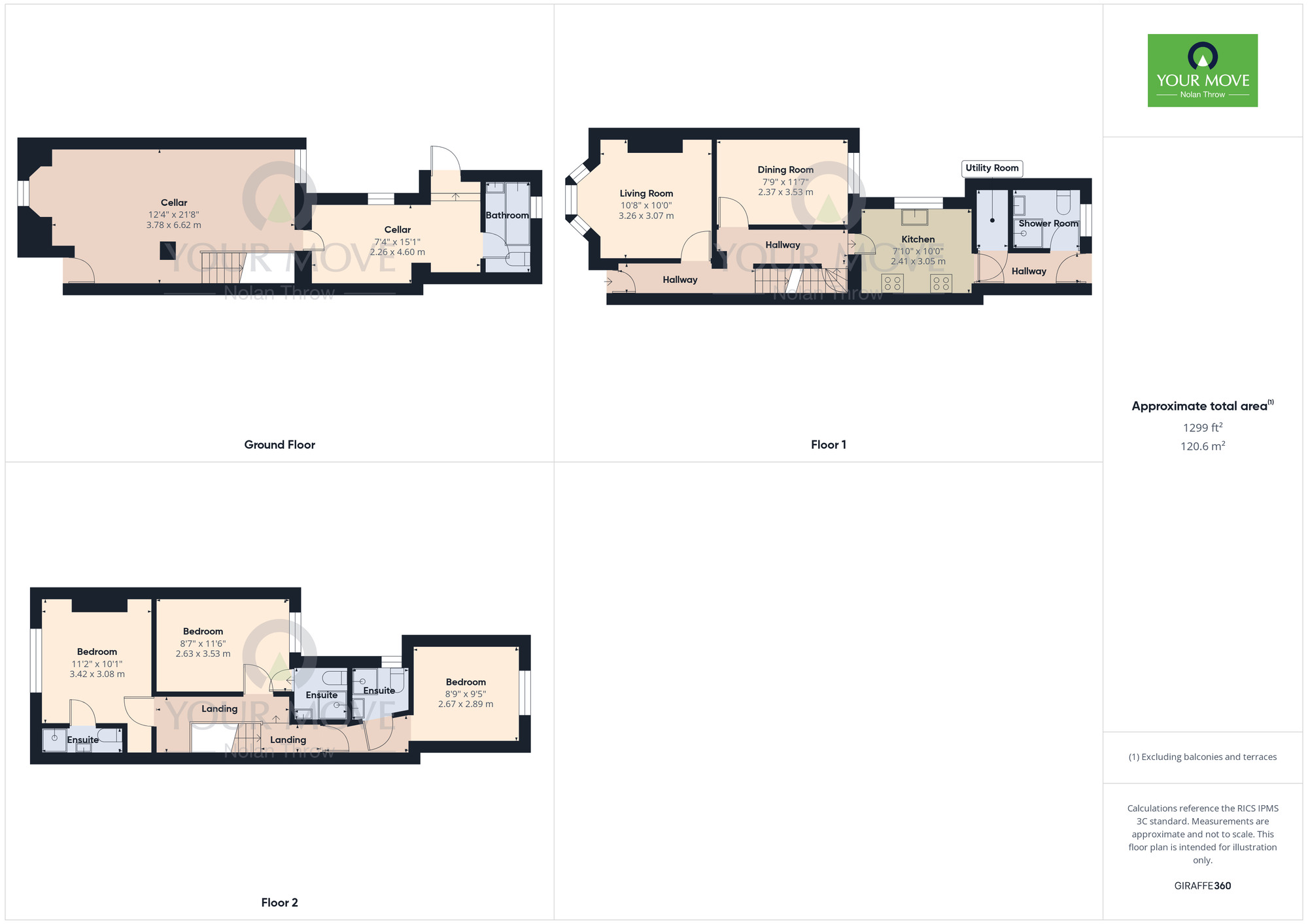Floorplan of 3 bedroom Mid Terrace House for sale, Rothersthorpe Road, Far Cotton, Northampton, NN4