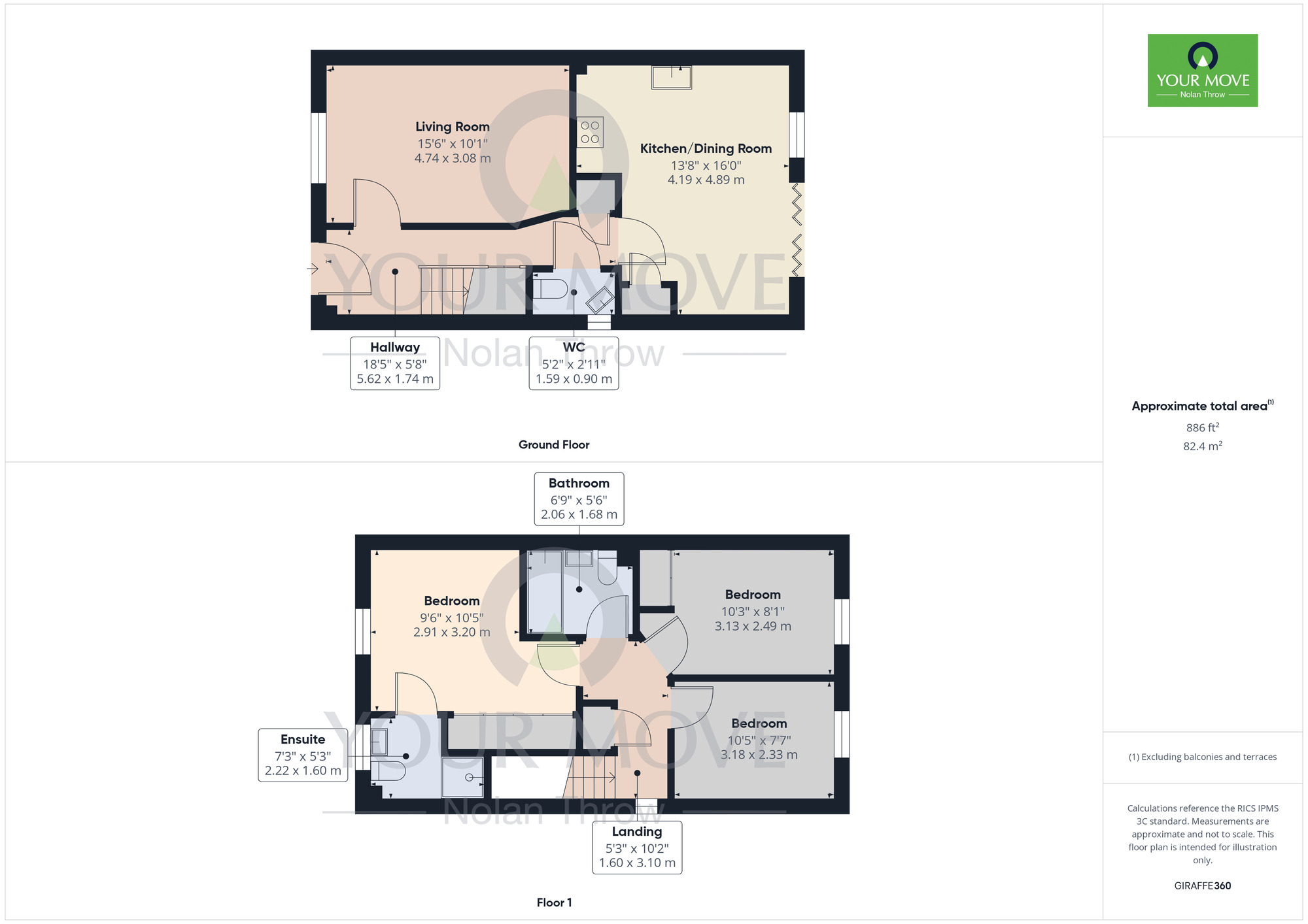 Floorplan of 3 bedroom Semi Detached House for sale, Foster Way, Kettering, Northamptonshire, NN15
