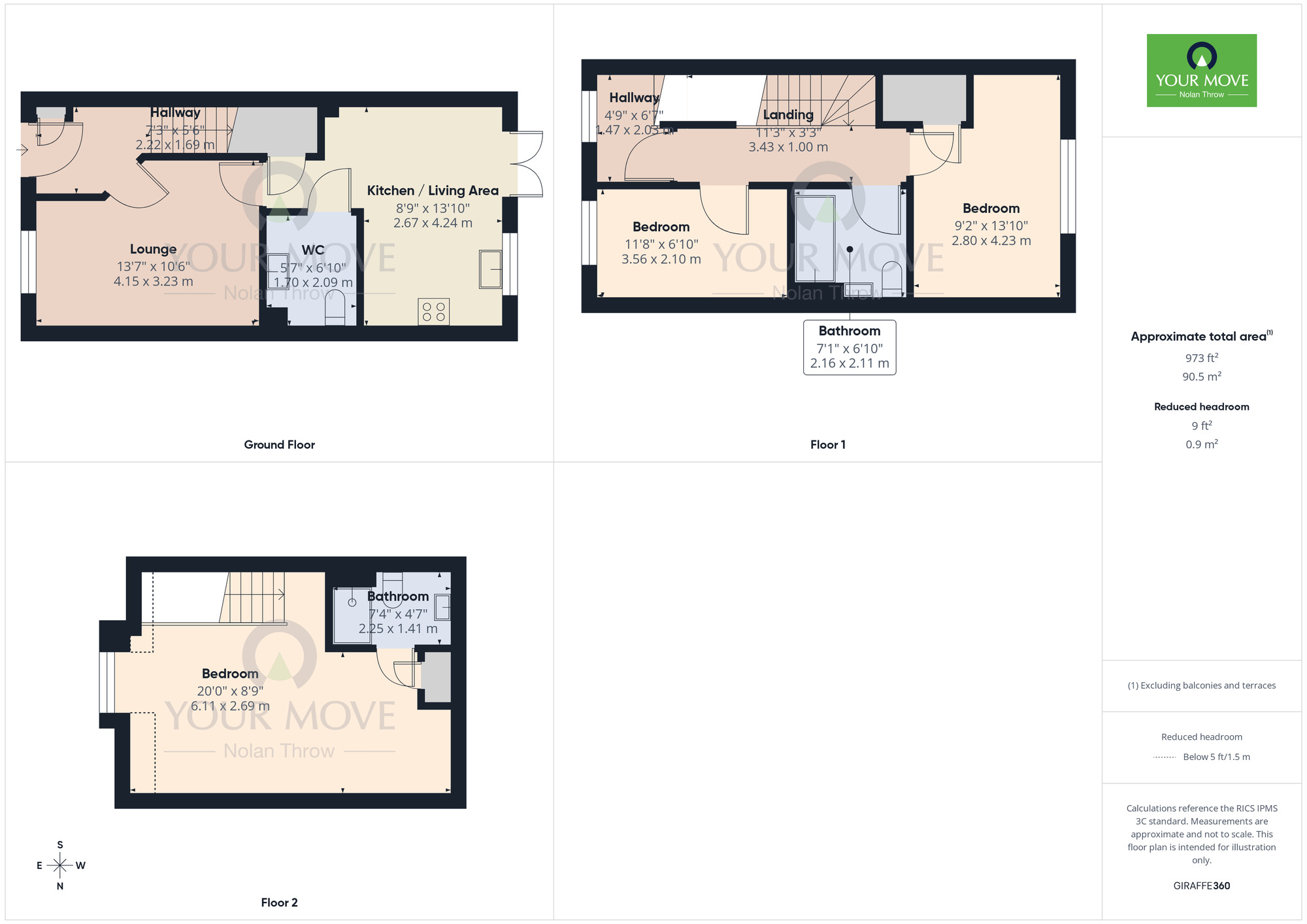 Floorplan of 3 bedroom Semi Detached House to rent, Goodwin Grove, Boughton, West Northamptonshire, NN2
