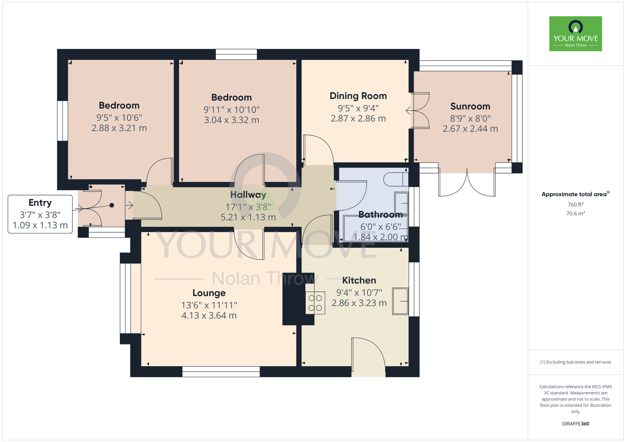 Floorplan of 2 bedroom Detached Bungalow to rent, Station Road, Great Billing, Northampton, NN3
