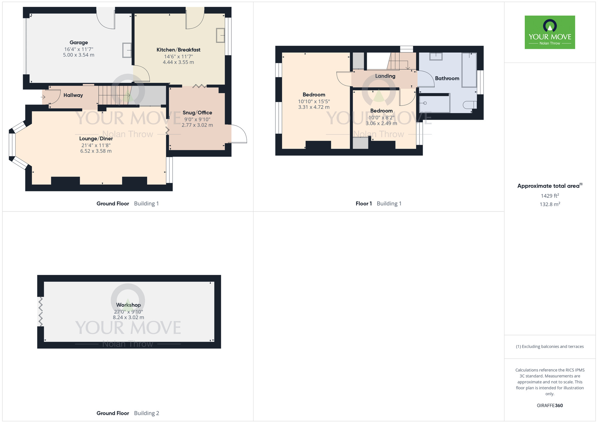Floorplan of 2 bedroom Semi Detached House for sale, Bedford Road, Brafield on the Green, Northamptonshire, NN7