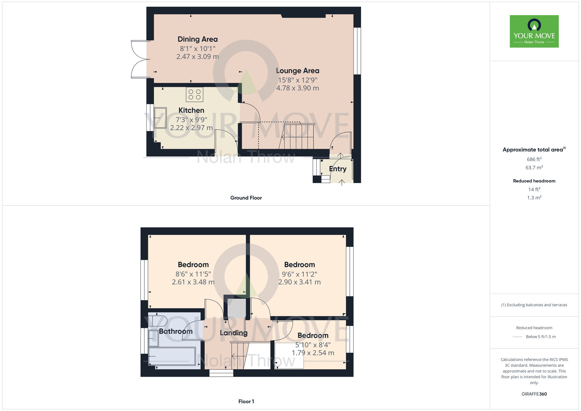 Floorplan of 3 bedroom Semi Detached House for sale, Morgan Close, Northampton, Northamptonshire, NN3