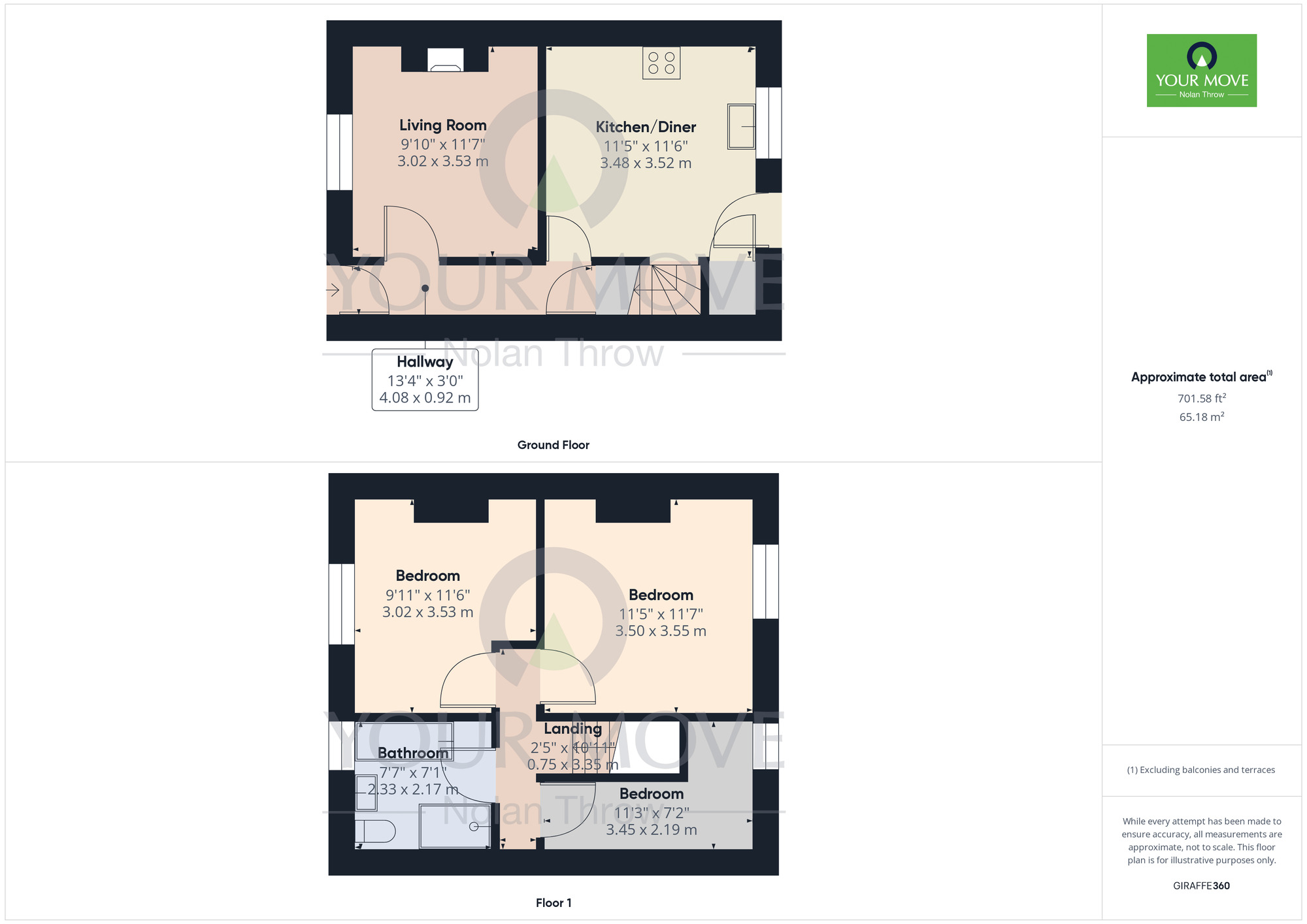 Floorplan of 3 bedroom Mid Terrace Property for sale, Finedon Road, Burton Latimer, Kettering, NN15