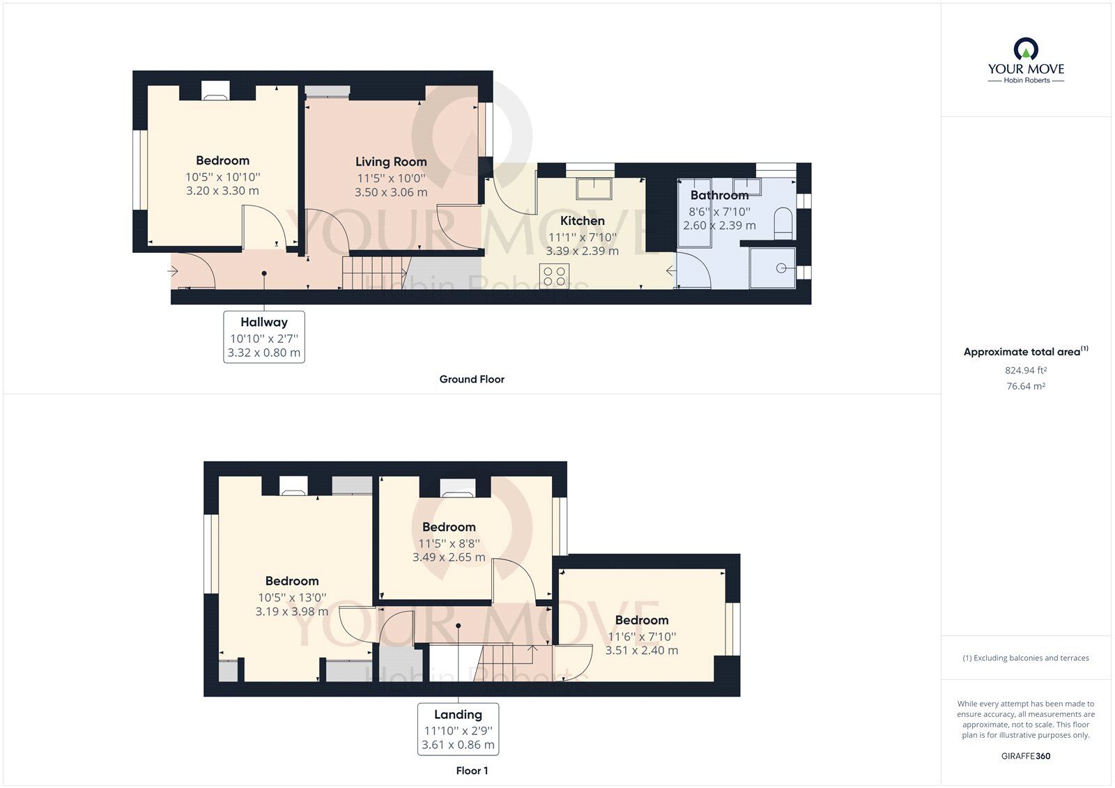 Floorplan of 4 bedroom Mid Terrace House for sale, Southampton Road, Northampton, Northamptonshire, NN4