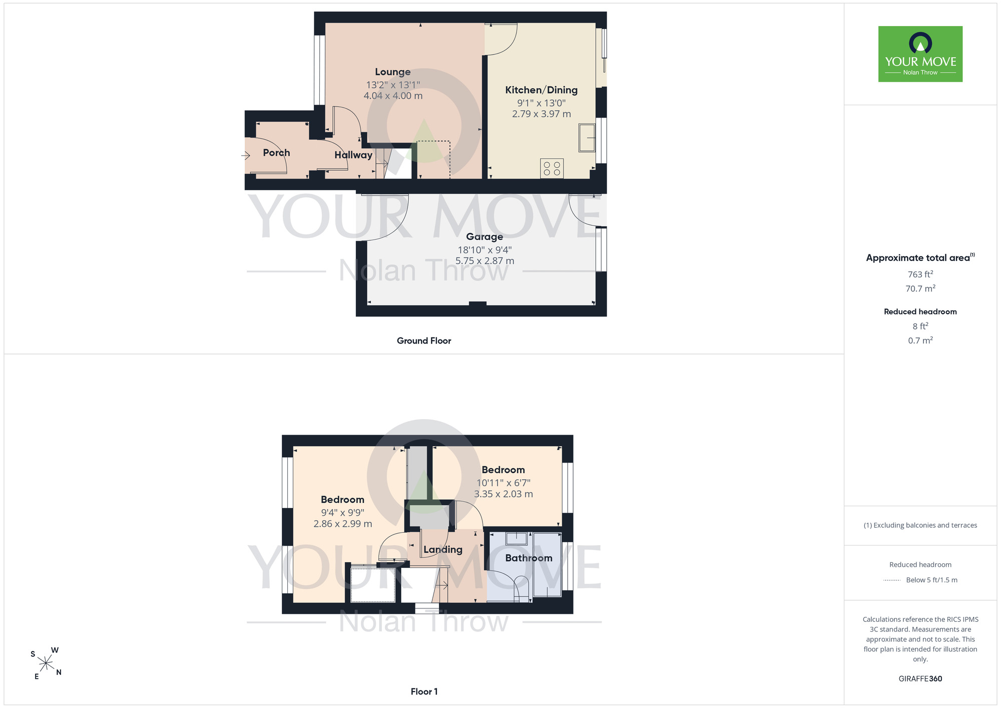 Floorplan of 2 bedroom Semi Detached House for sale, East Bank, Thorplands Brook, Northampton, NN3