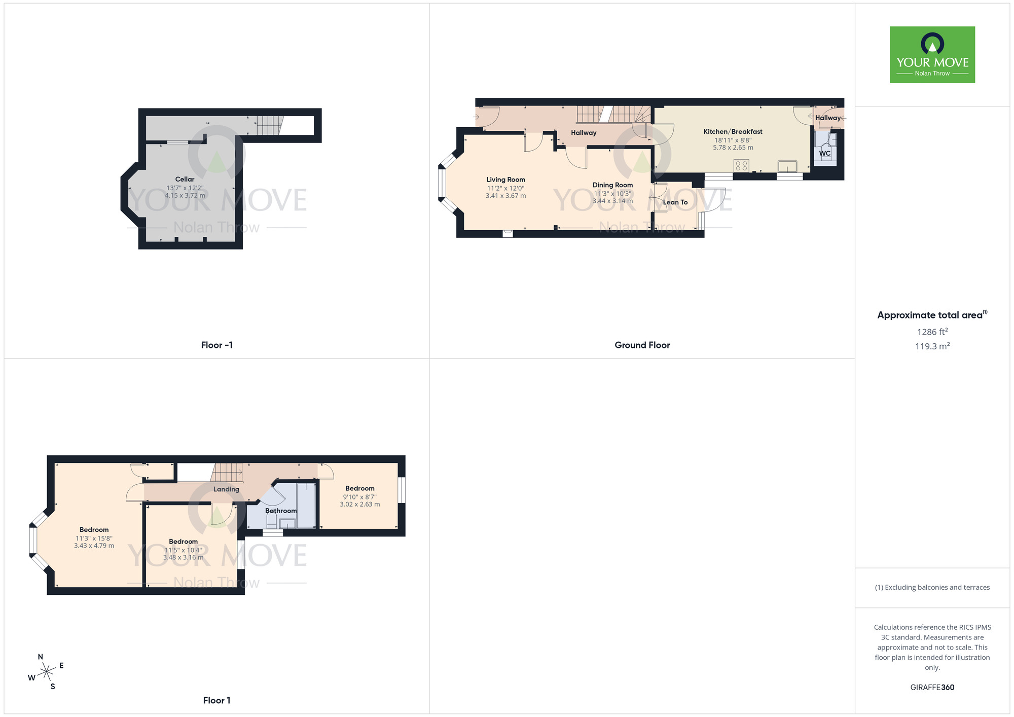 Floorplan of 3 bedroom Mid Terrace House to rent, Holly Road, Abington, Northampton, NN1