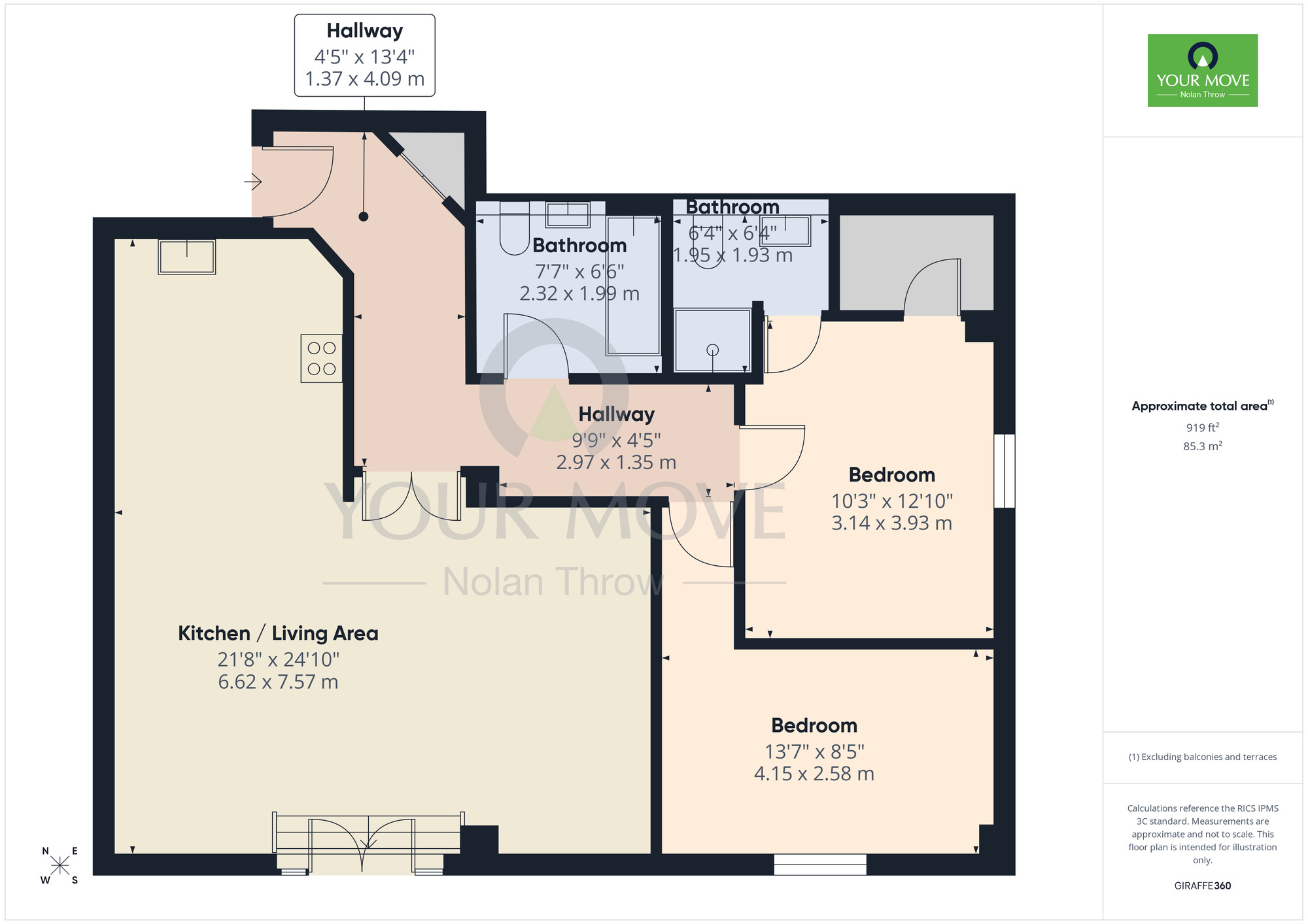 Floorplan of 2 bedroom Flat for sale, 17 Derngate, Northampton, NN1