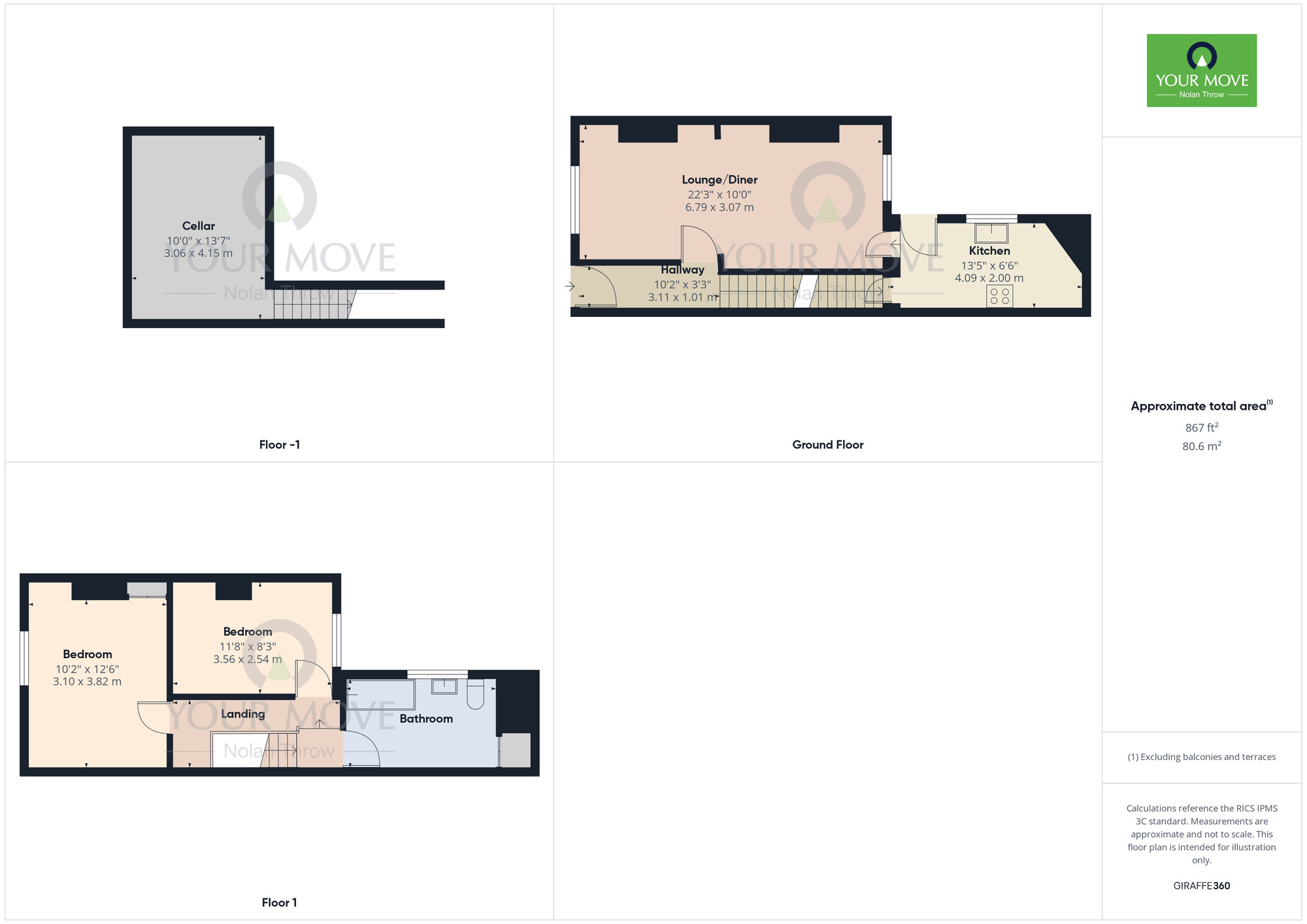 Floorplan of 2 bedroom Mid Terrace House to rent, Bailiff Street, The Mounts, Northampton, NN1