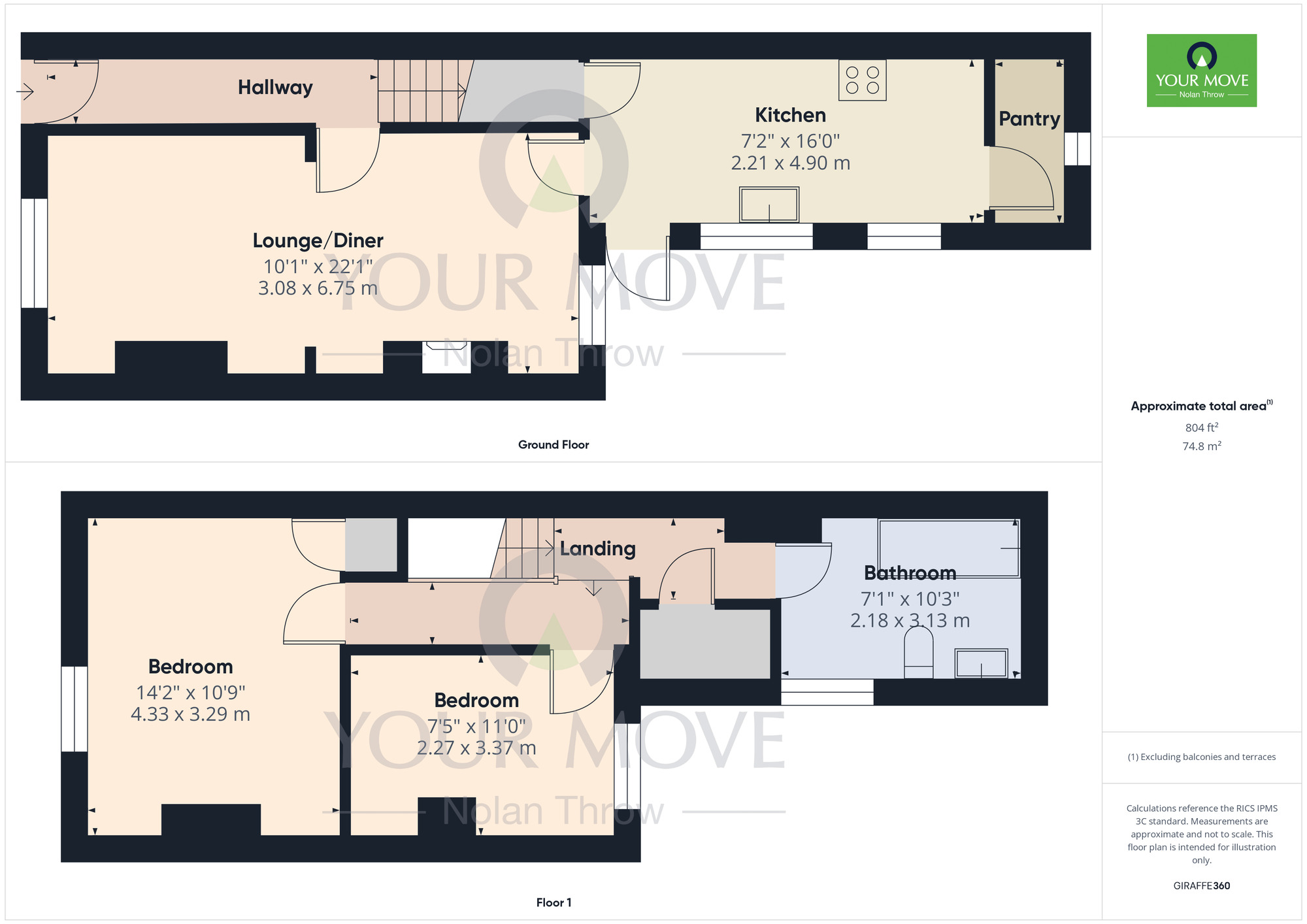 Floorplan of 2 bedroom Mid Terrace House to rent, Stanley Street, Northampton, Northamptonshire, NN2