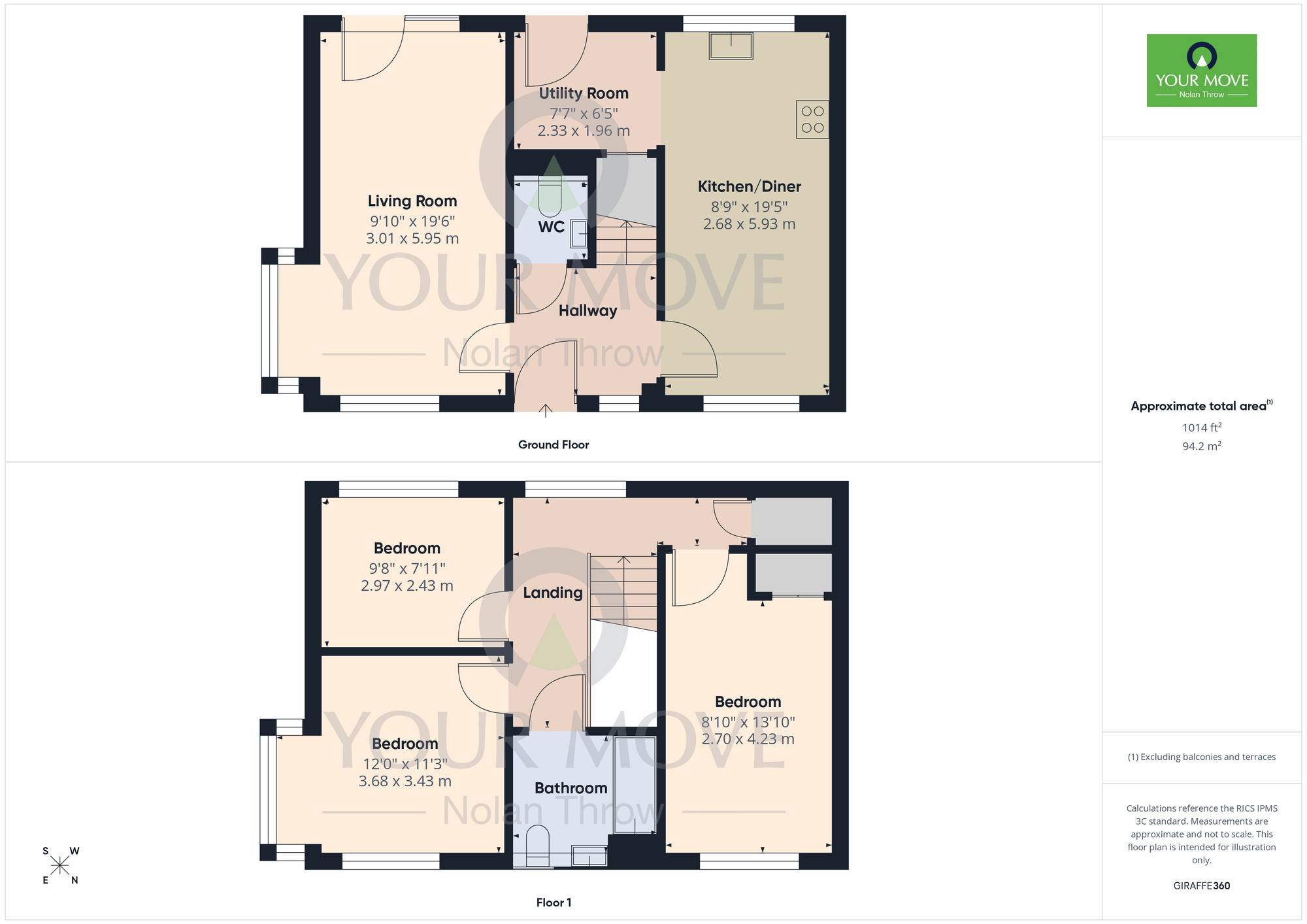 Floorplan of 3 bedroom Detached House for sale, Bittern Street, West Hunsbury, Northampton, NN4