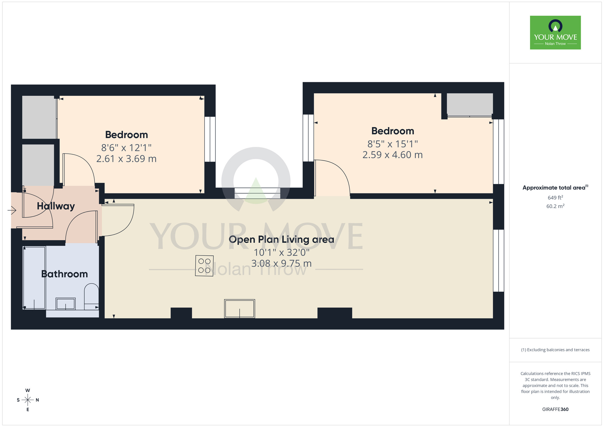 Floorplan of 2 bedroom Flat for sale, Leatherworks Way, Little Billing, Northampton, NN3