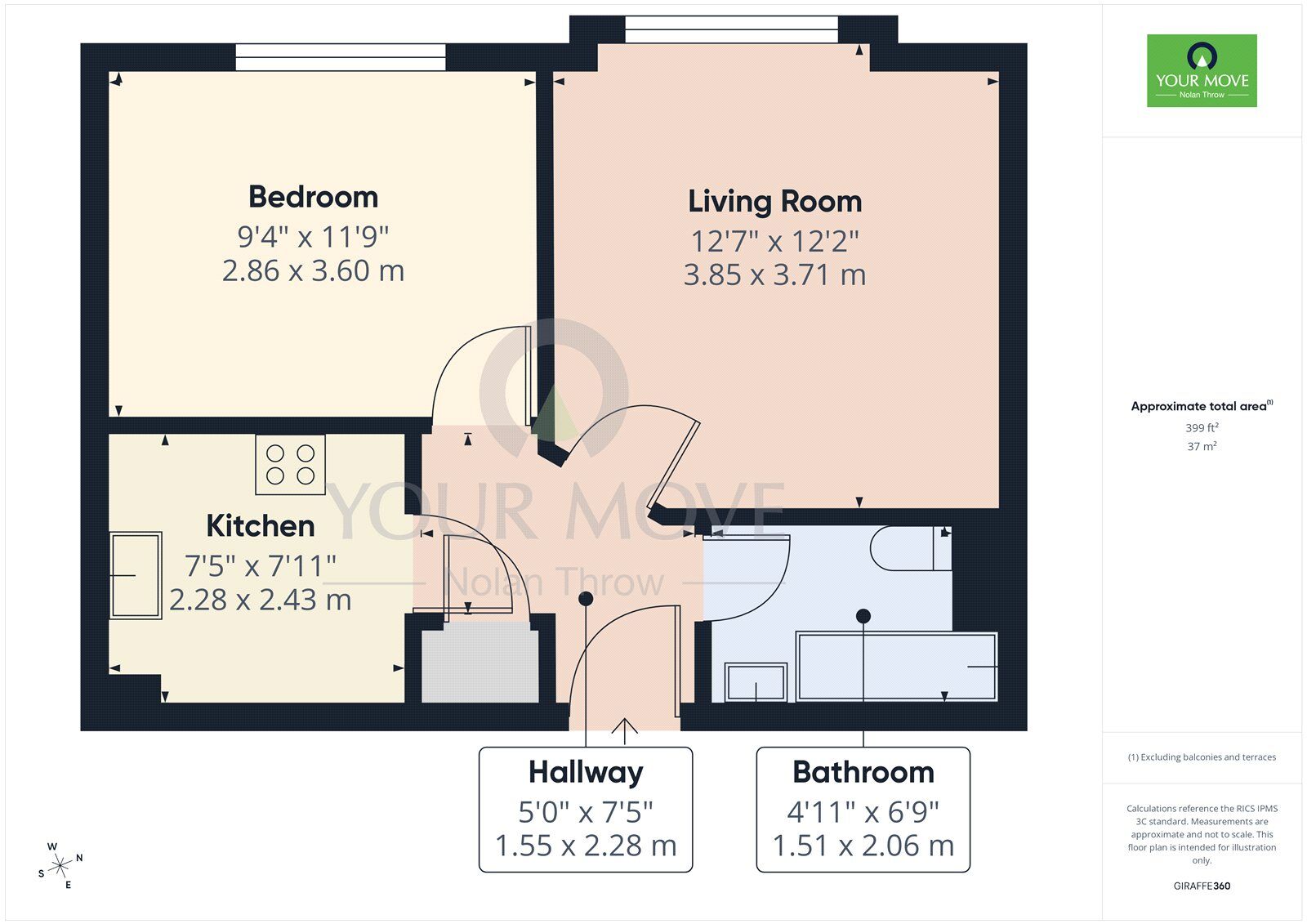 Floorplan of 1 bedroom  Flat for sale, St. Georges Street, Northampton, Northamptonshire, NN1