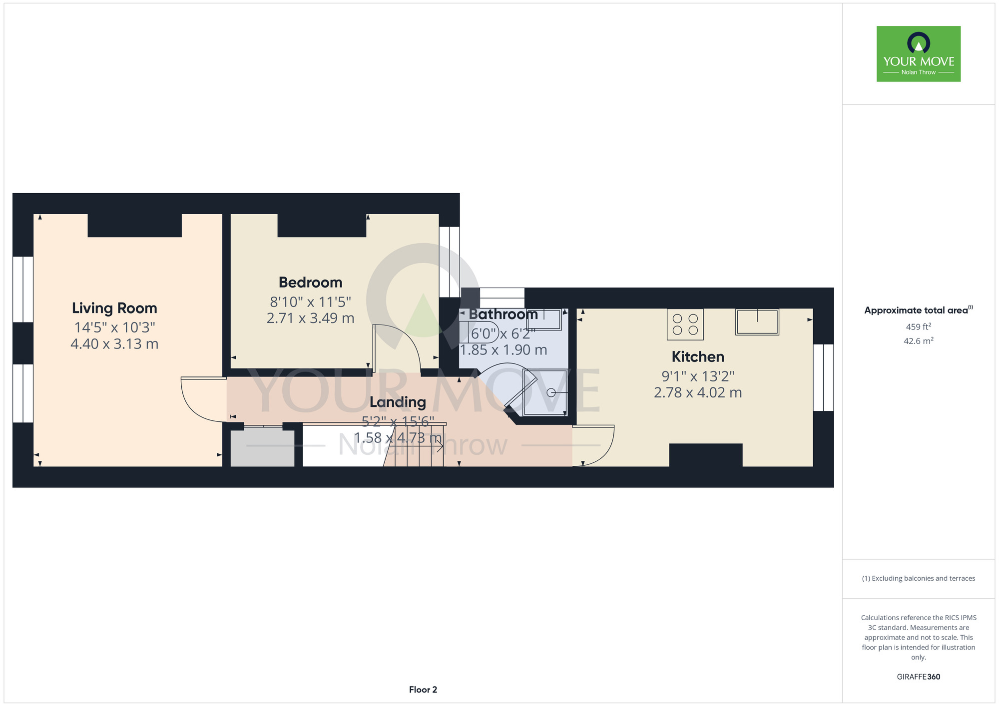 Floorplan of 1 bedroom  Flat to rent, Adnitt Road, Northampton, Northamptonshire, NN1