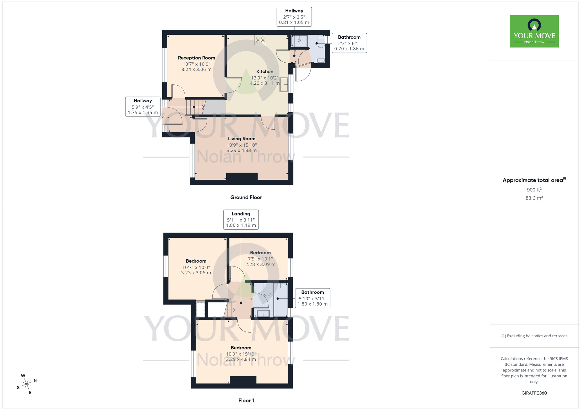 Floorplan of 3 bedroom End Terrace House for sale, Forest Road, Delapre, Northampton, NN4