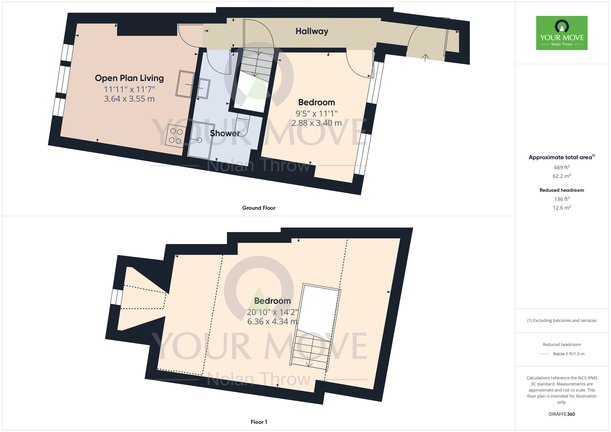 Floorplan of 3 bedroom  Flat for sale, Kettering Road, Northampton, NN1