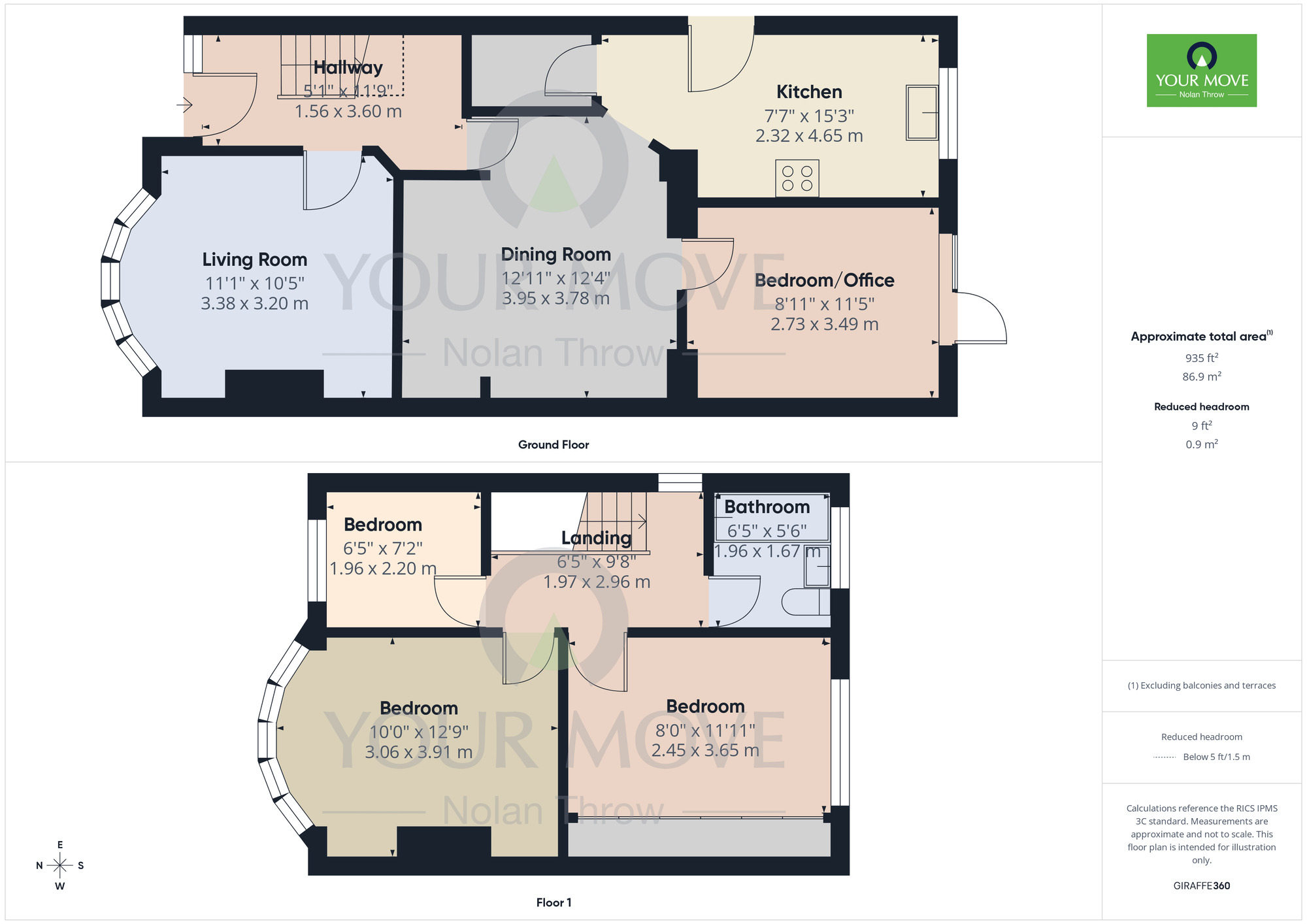 Floorplan of 3 bedroom Semi Detached House for sale, Southfield Avenue, Far Cotton, Northampton, NN4