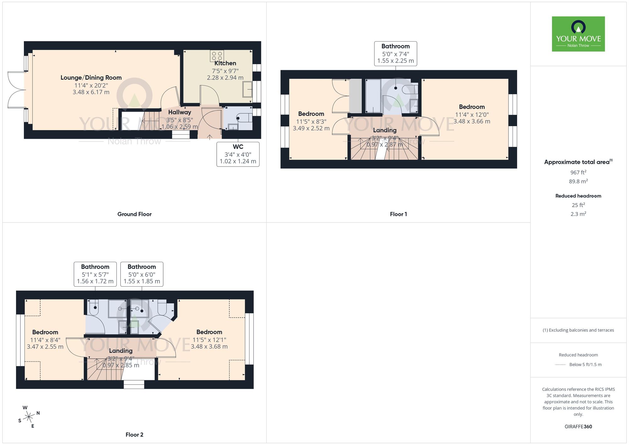 Floorplan of 4 bedroom Semi Detached House for sale, Thenford Mews, Abington, Northampton, NN1