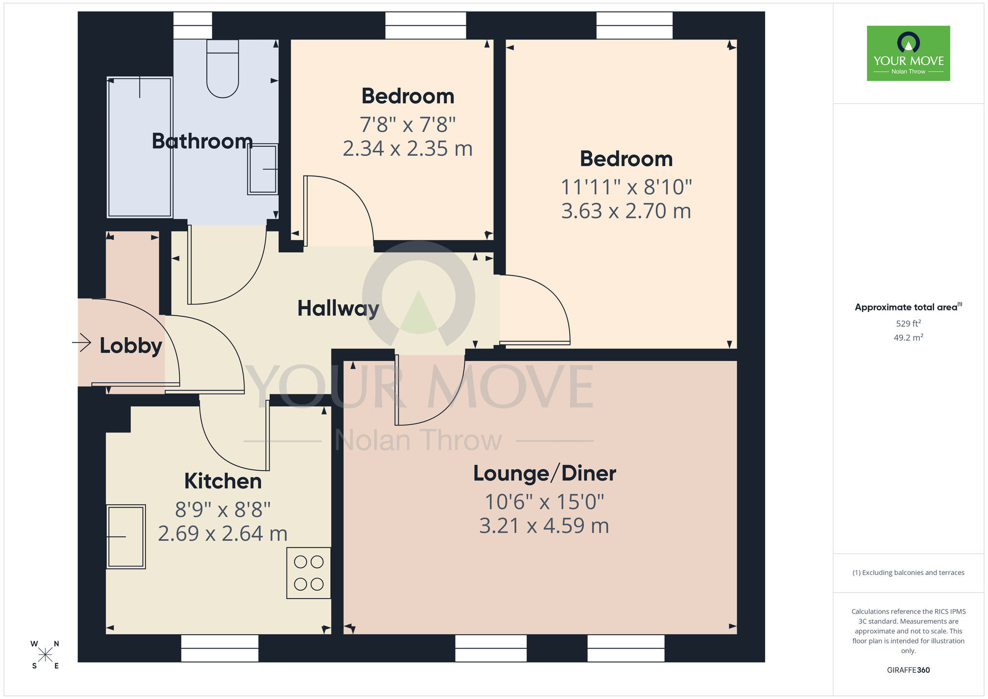 Floorplan of 2 bedroom Flat for sale, Turners Gardens, Wootton, Northampton, NN4