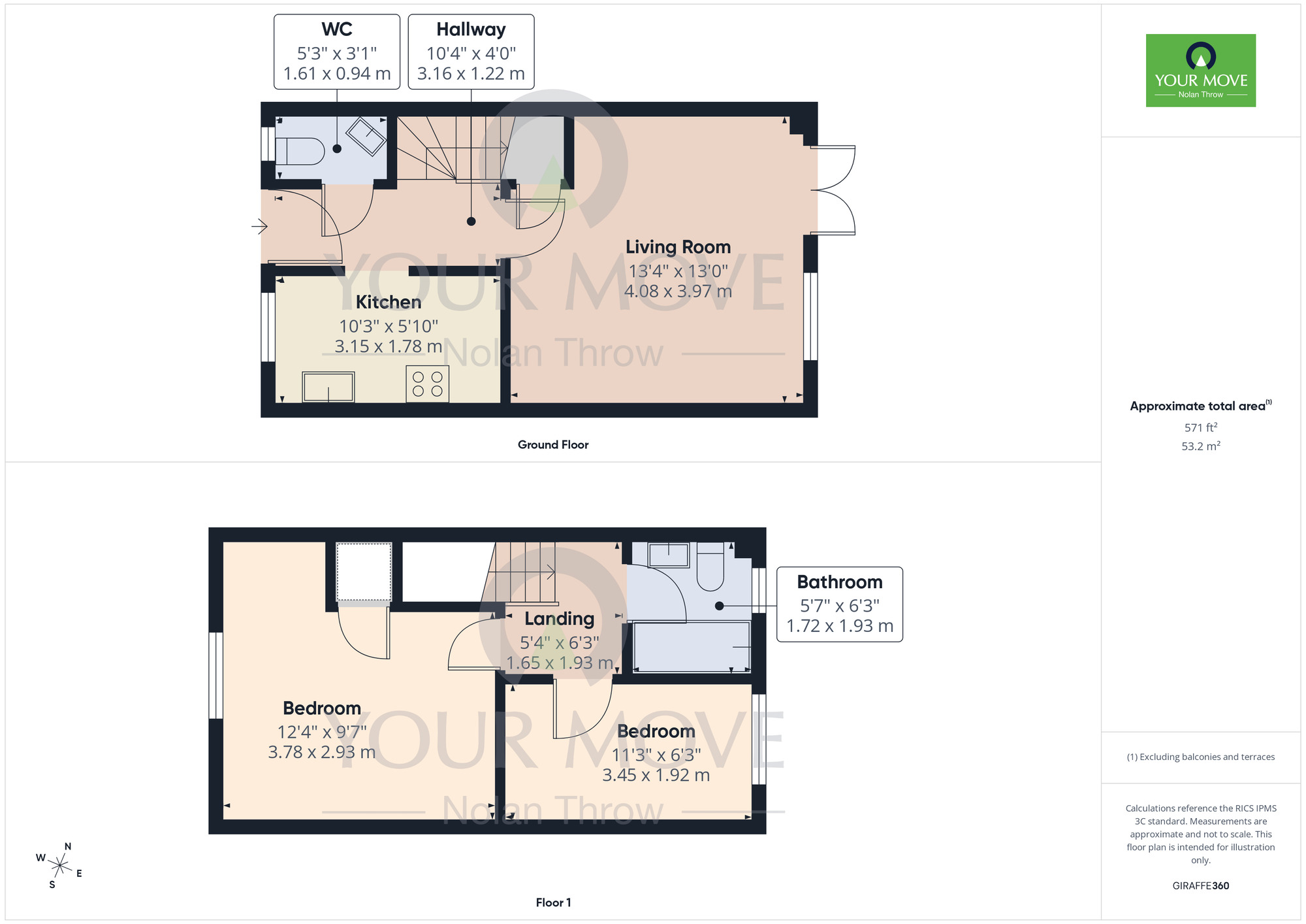 Floorplan of 2 bedroom End Terrace House for sale, Mawsley Chase, Mawsley, Northamptonshire, NN14