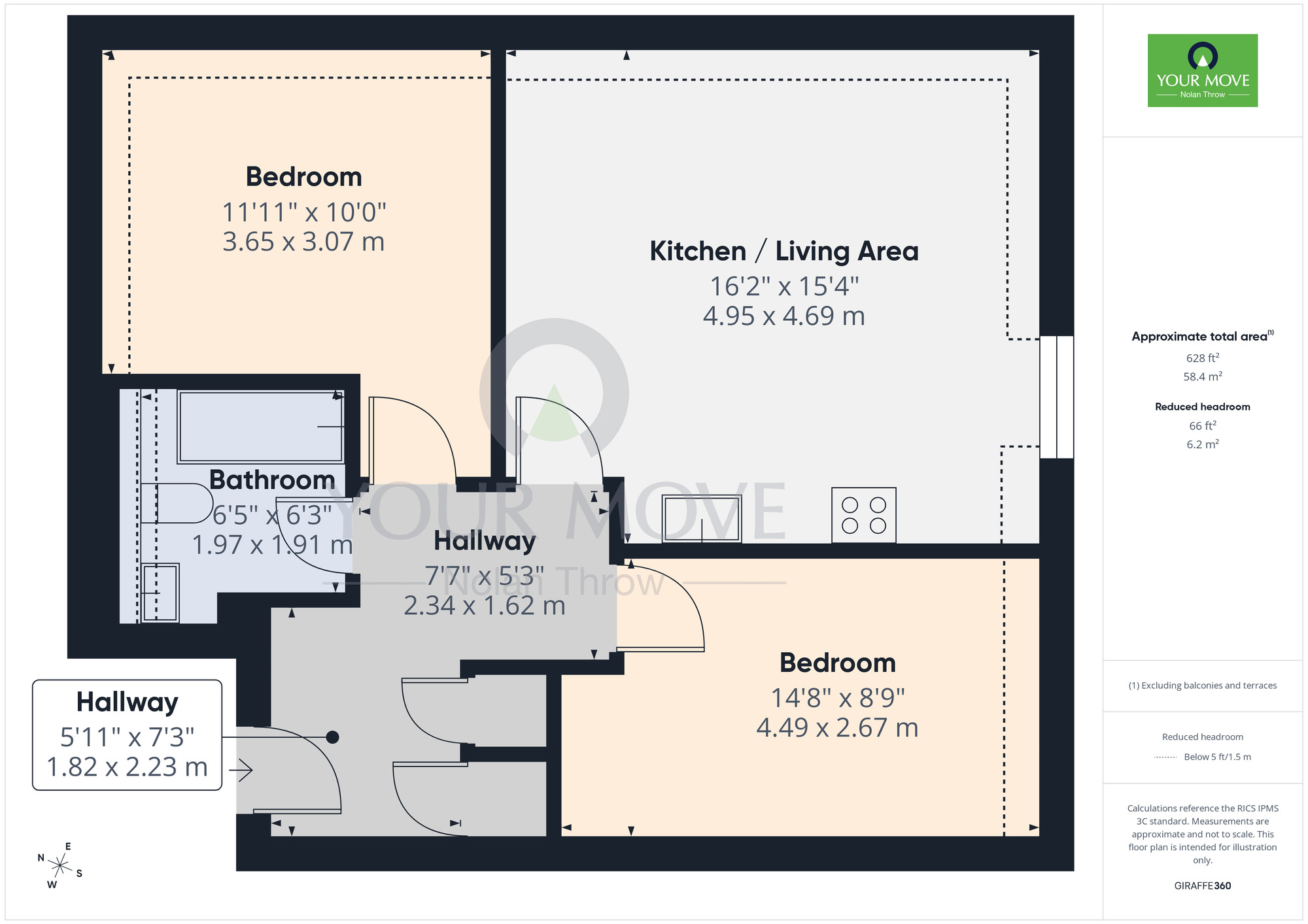 Floorplan of 2 bedroom Flat for sale, Ruskin Road, Northampton, Northamptonshire, NN2