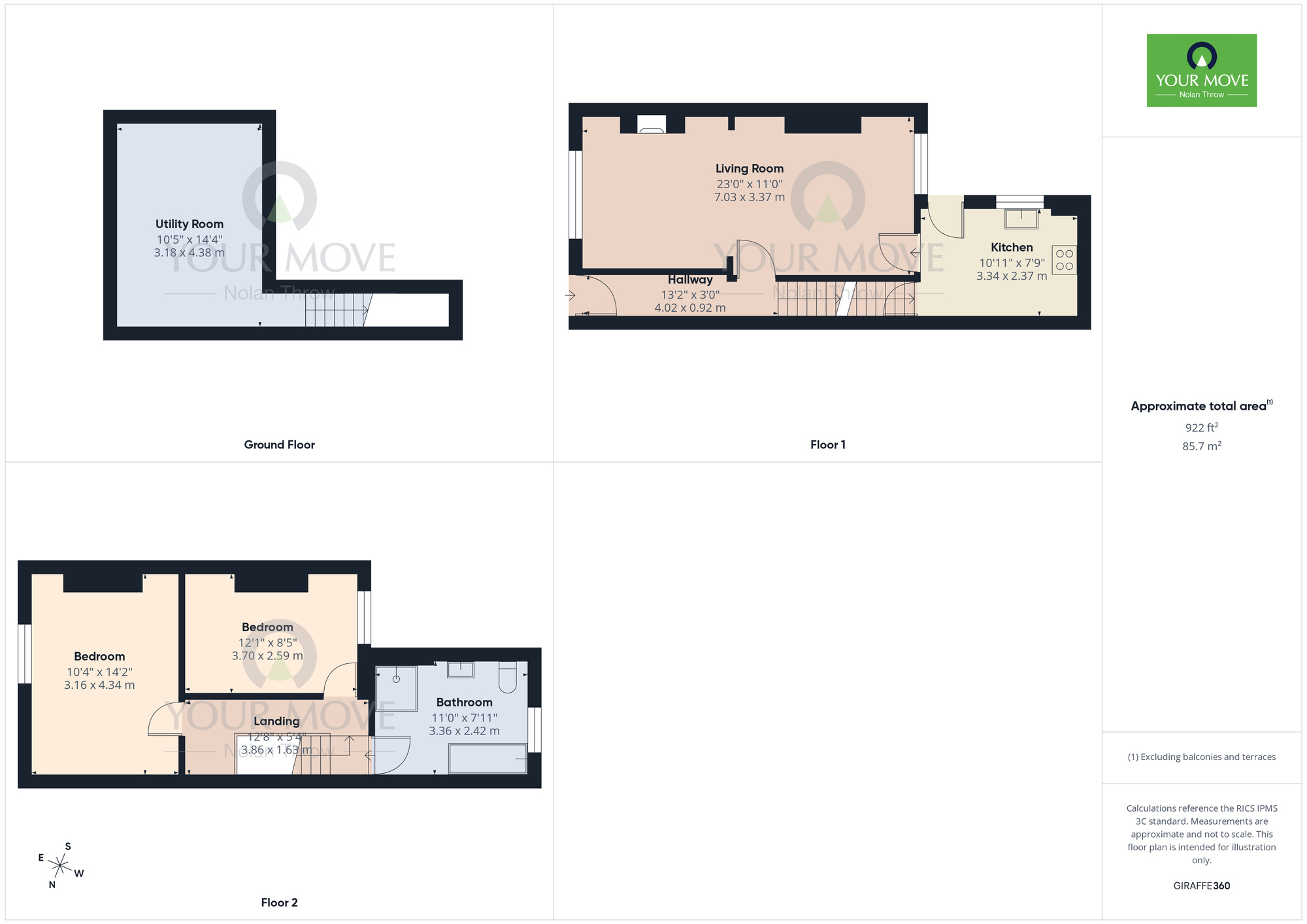 Floorplan of 2 bedroom Mid Terrace House for sale, Shakespeare Road, The Mounts, Northamptonshire, NN1