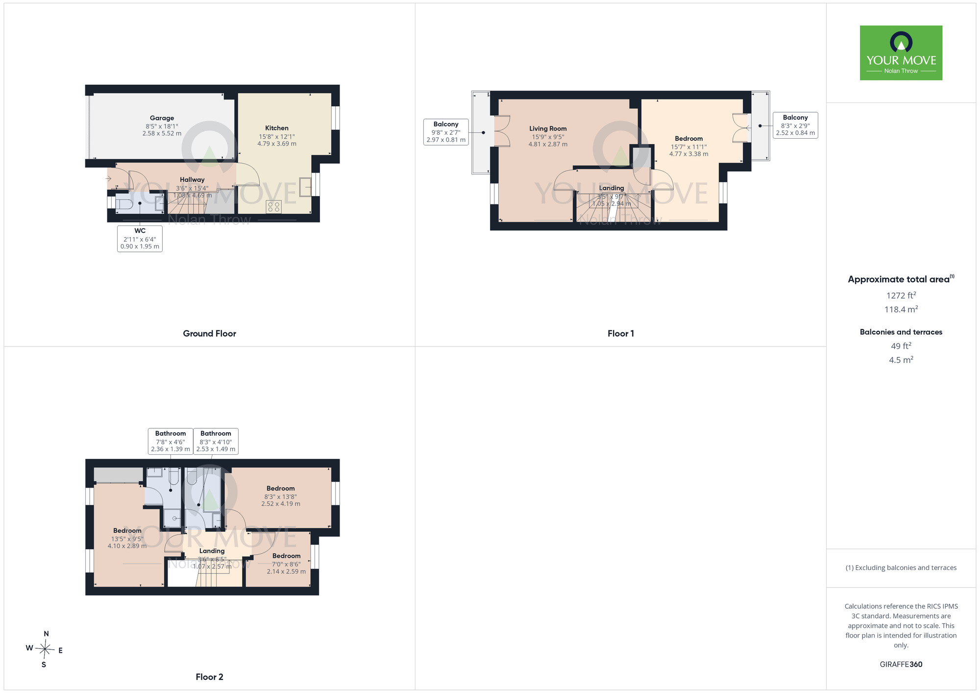 Floorplan of 4 bedroom House to rent, Johnson Court, Northampton, Northamptonshire, NN4