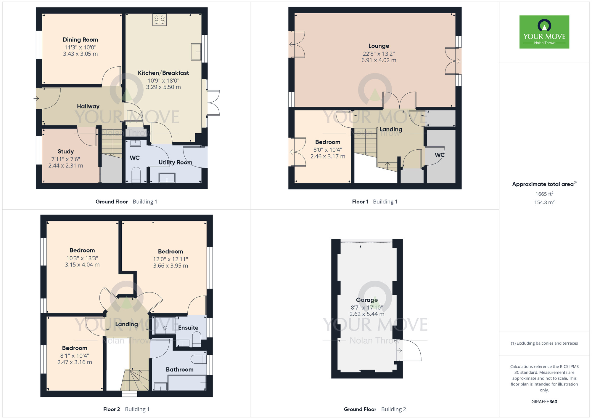 Floorplan of 4 bedroom Detached House for sale, Wildacre Drive, Little Billing, Northampton, NN3