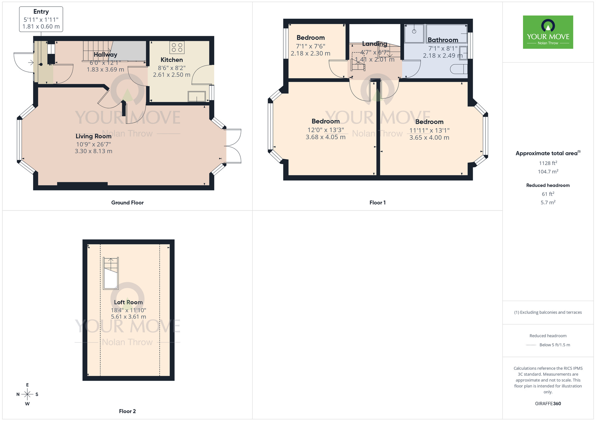 Floorplan of 3 bedroom End Terrace House for sale, Delapre Crescent Road, Delapre, Northampton, NN4