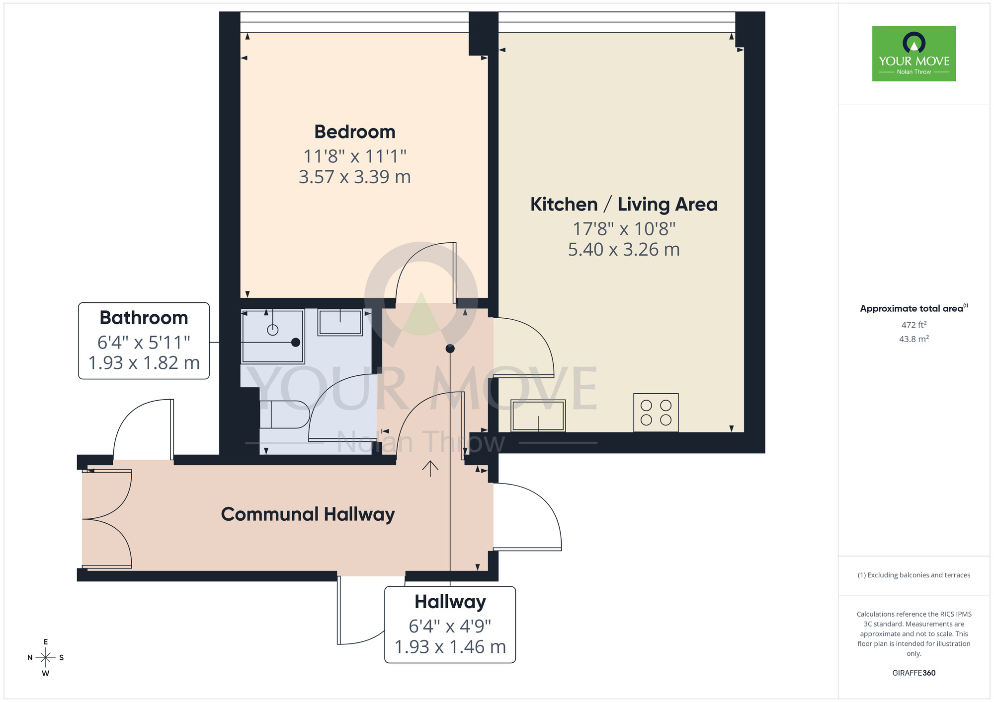 Floorplan of 1 bedroom Flat to rent, Market Square, Northampton, Northamptonshire, NN1