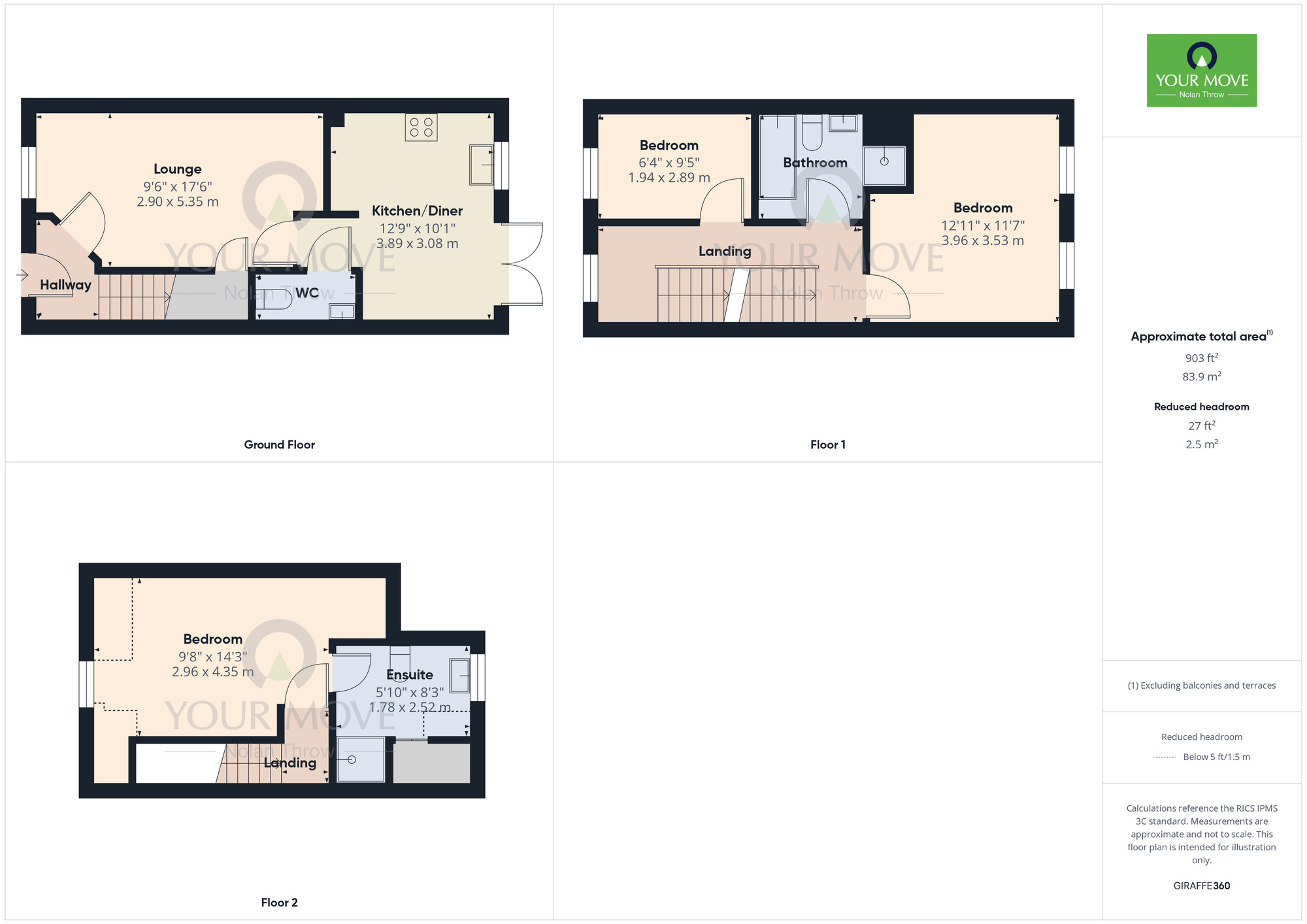 Floorplan of 3 bedroom Semi Detached House for sale, Meadowsweet Way, Wootton, Northamptonshire, NN4