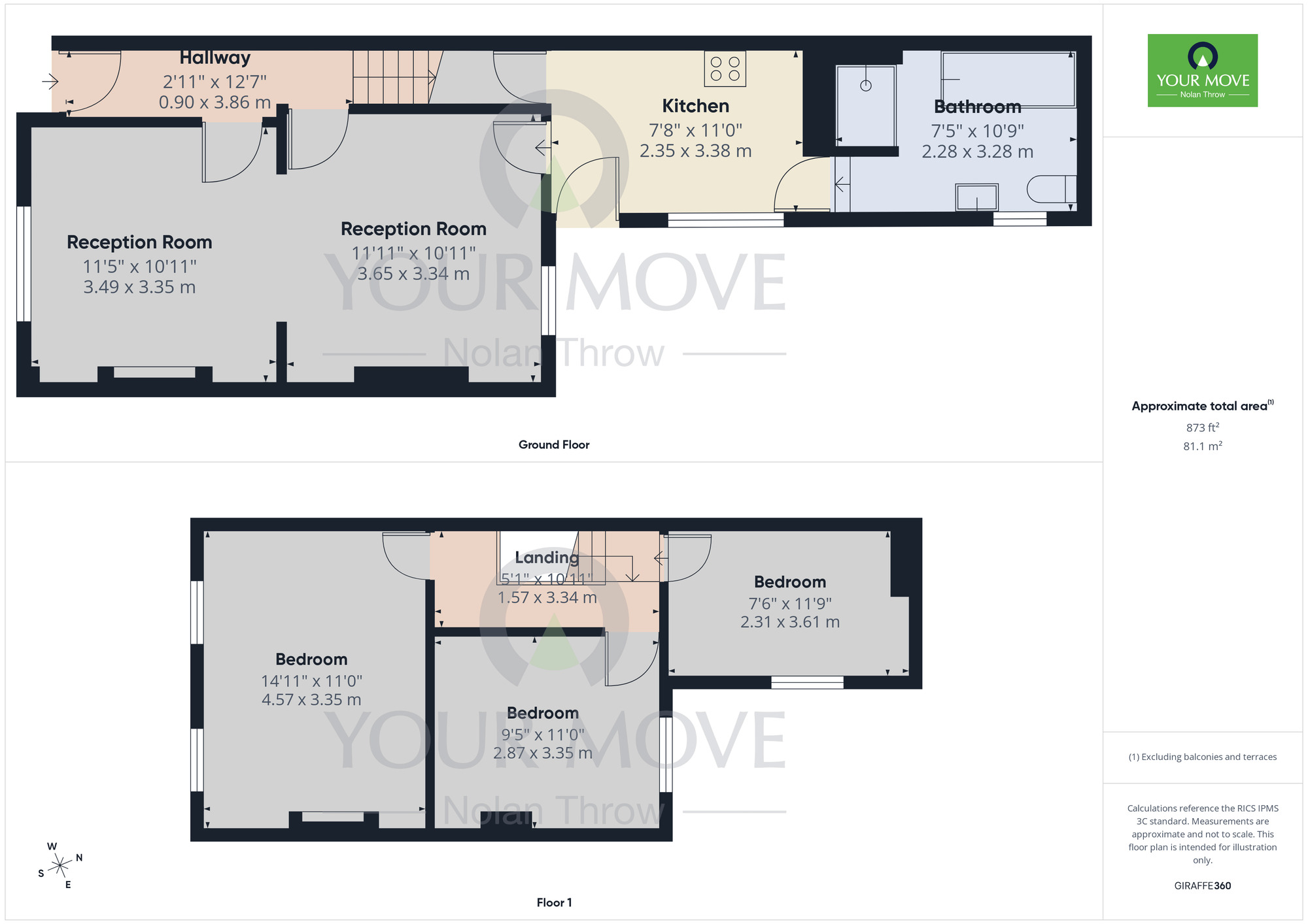 Floorplan of 3 bedroom Mid Terrace House for sale, Abbey Road, Far Cotton,, Northamptonshire, NN4