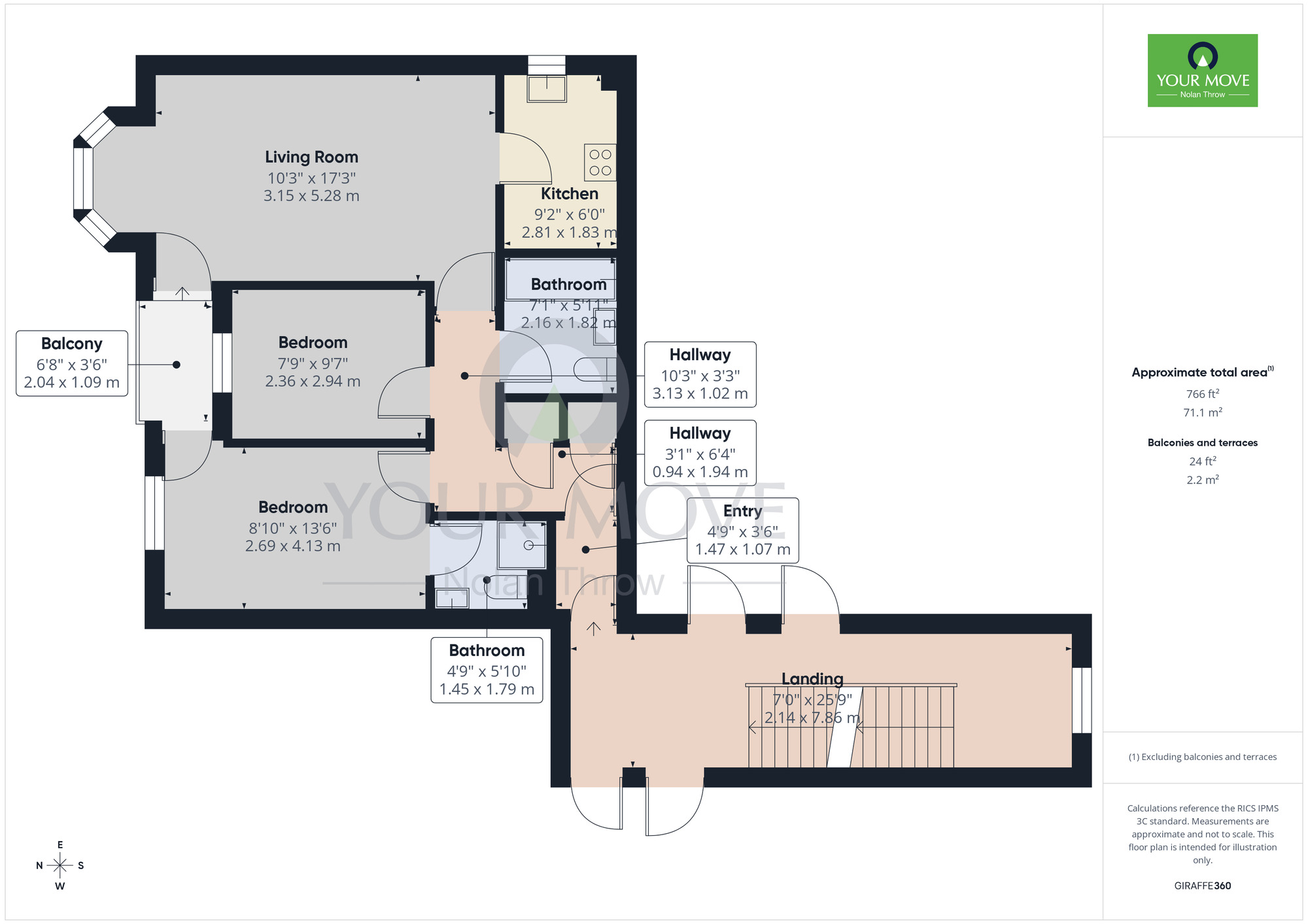 Floorplan of 2 bedroom Flat to rent, Henry Bird Way, Northampton, Northamptonshire, NN4