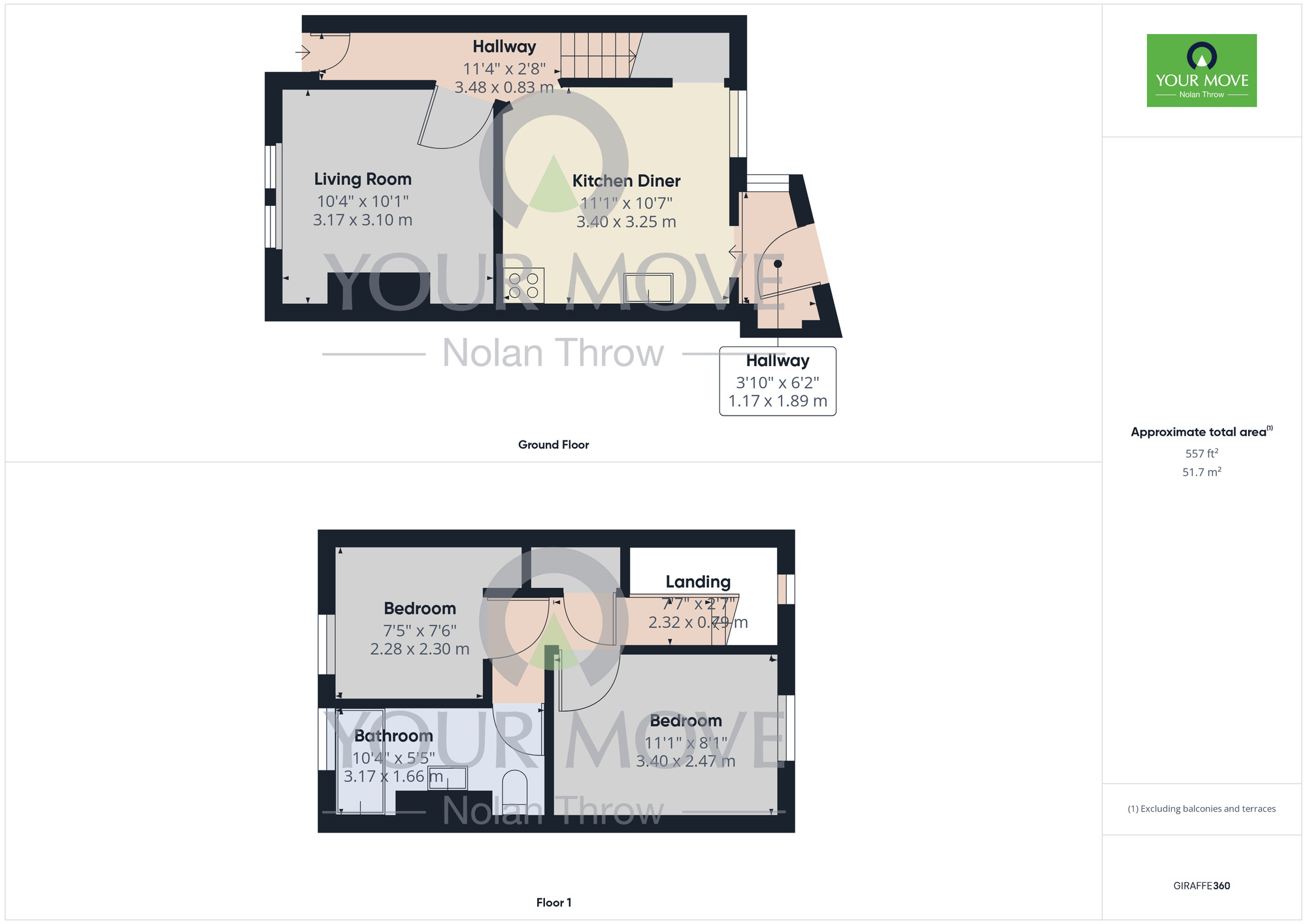 Floorplan of 2 bedroom Mid Terrace House for sale, Victoria Gardens, Northampton, Northamptonshire, NN1