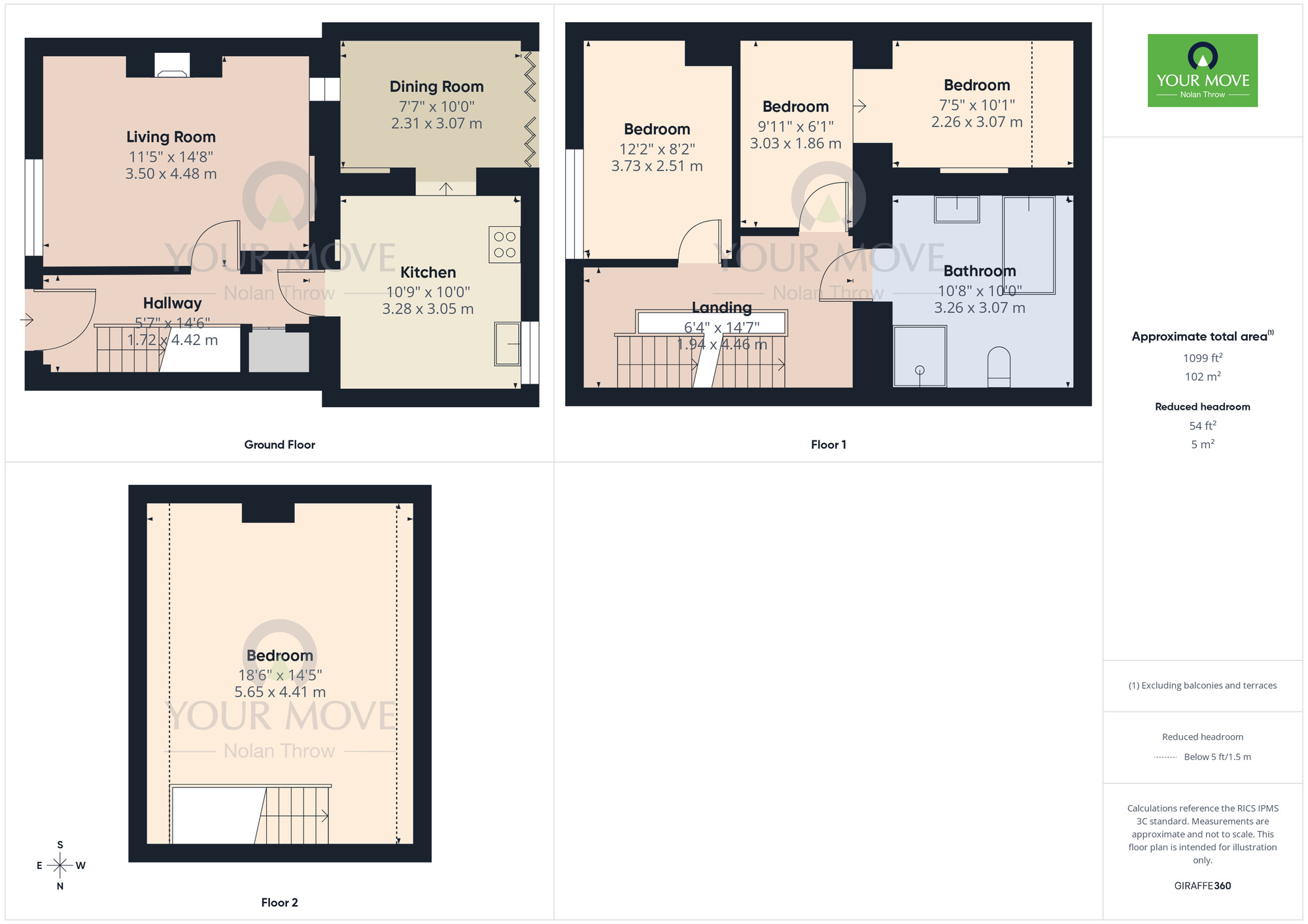 Floorplan of 3 bedroom Mid Terrace House for sale, The Green, Hardingstone, Northampton, NN4
