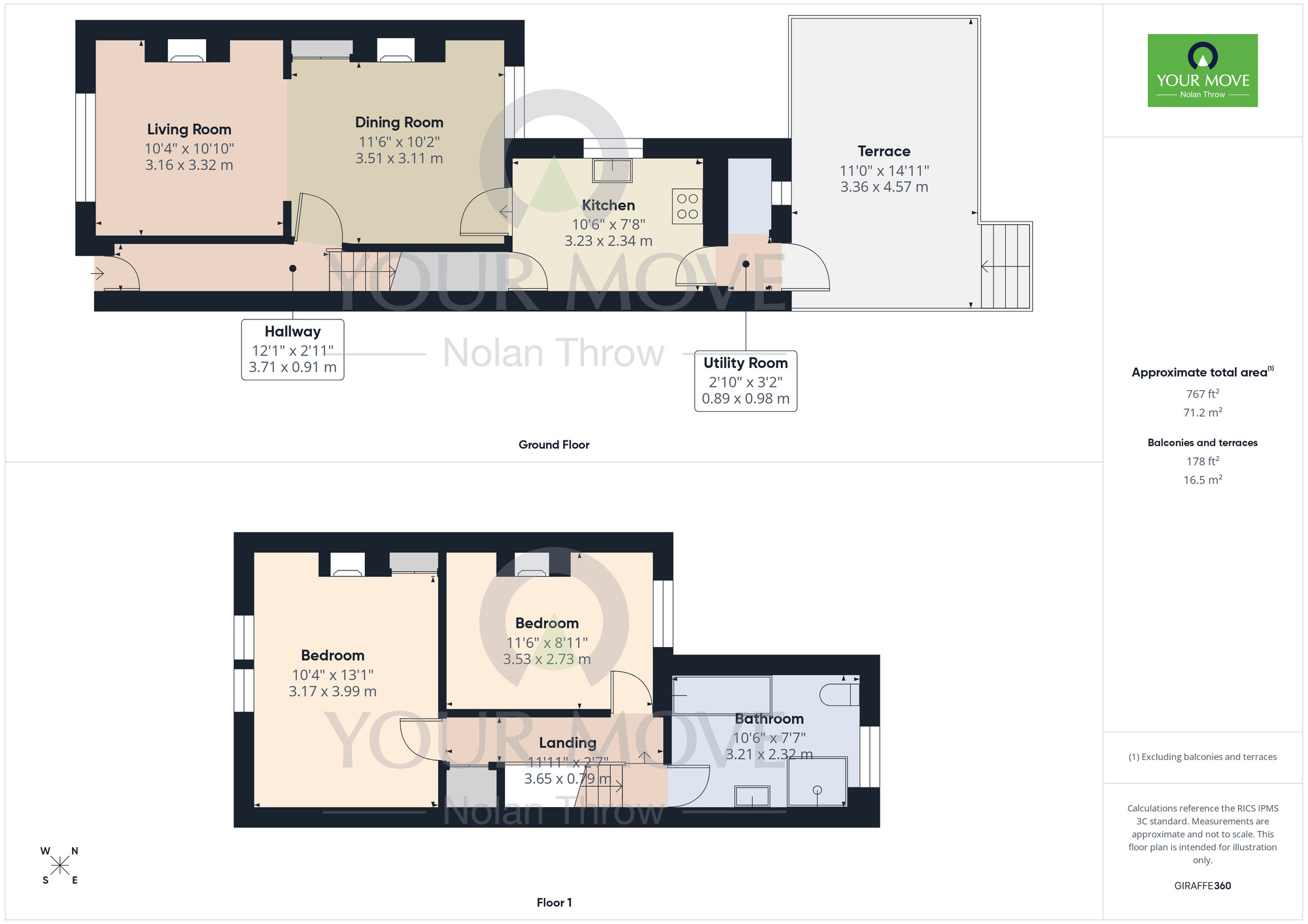 Floorplan of 2 bedroom Mid Terrace House for sale, Byron Street, Poets Corner, Northampton, Northamptonshire, NN2