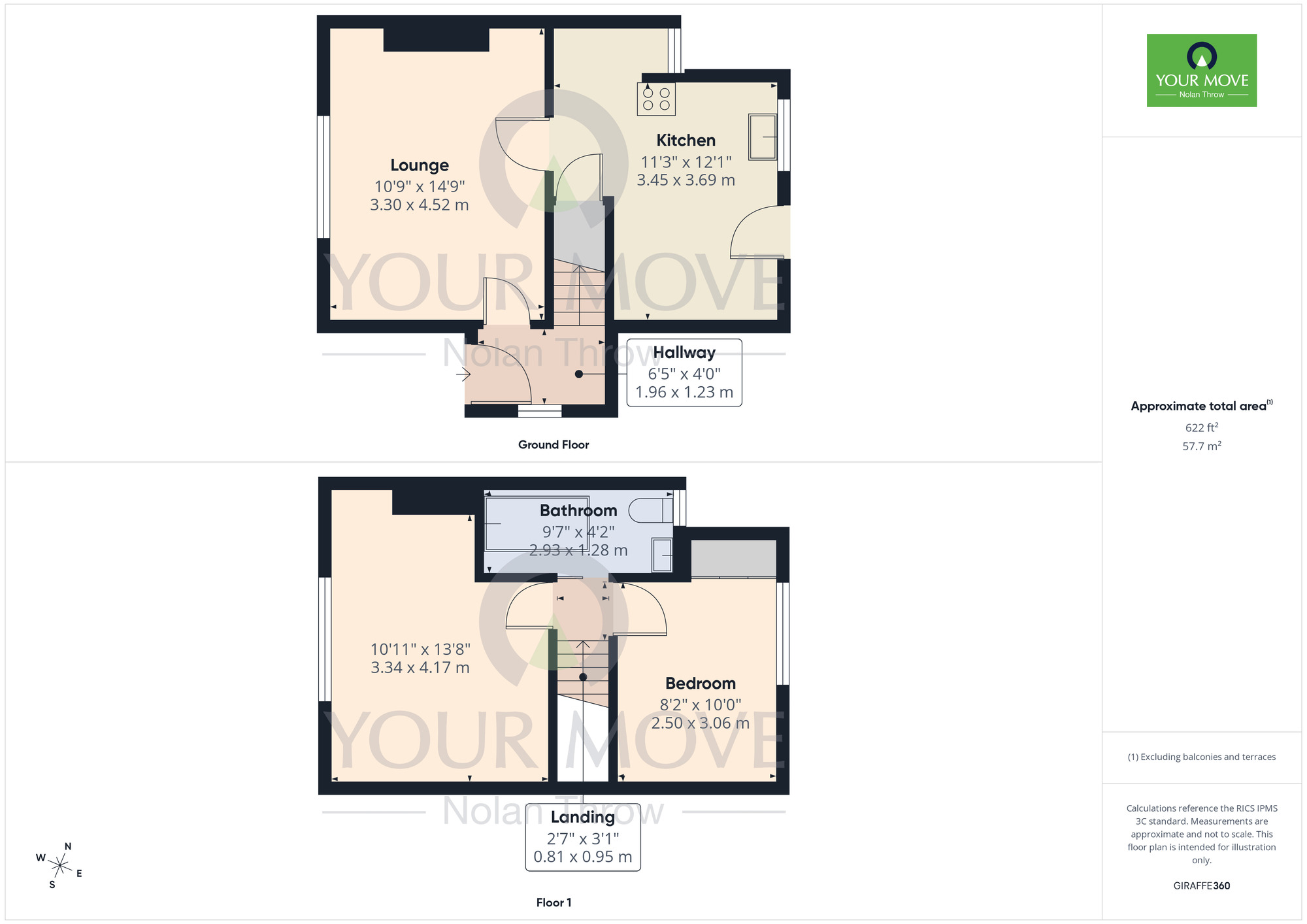 Floorplan of 2 bedroom End Terrace House to rent, Raeburn Road, Northampton, Northamptonshire, NN2